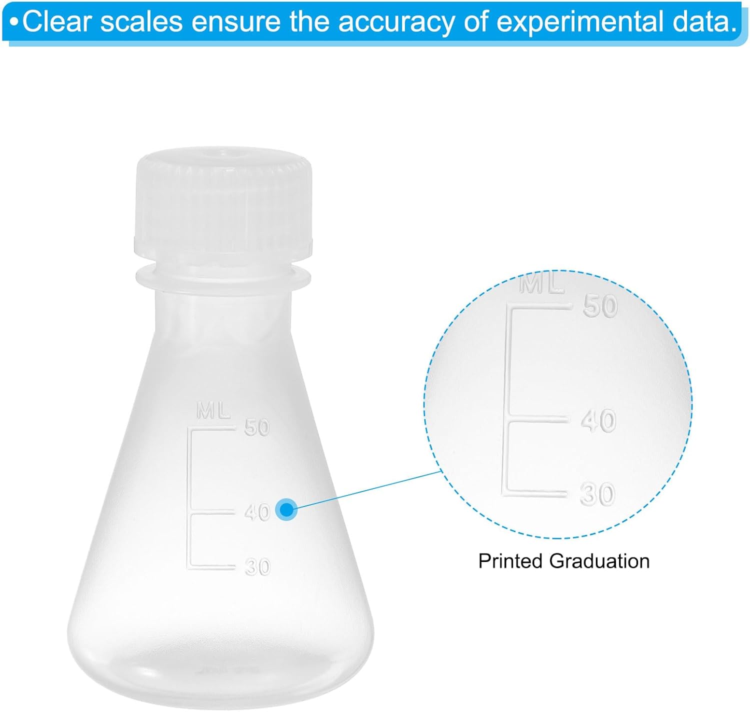 Thumbnail 2 de PATIKIL 50ml Erlenmeyer Flasks for Lab Experiments 🧪