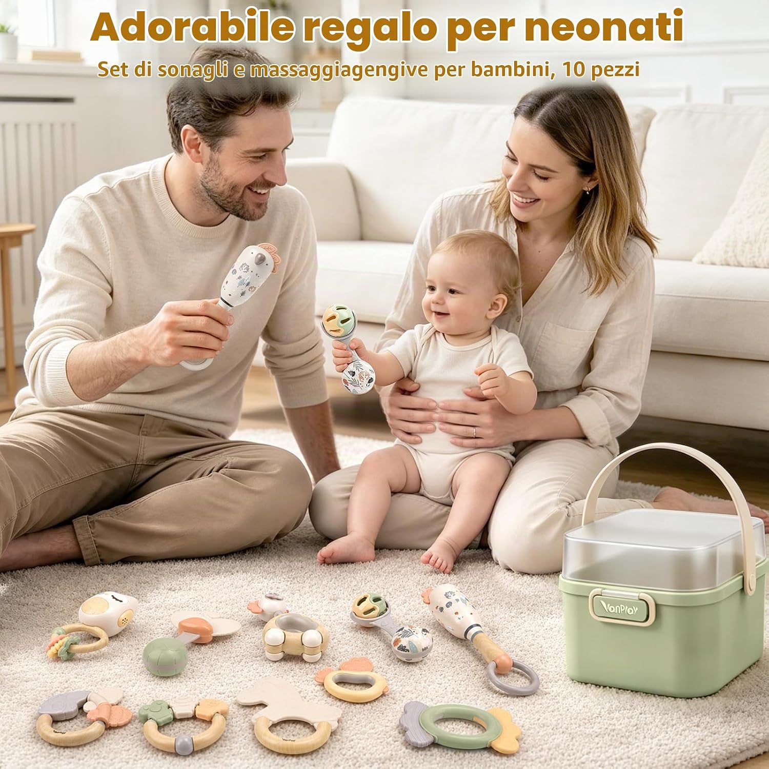 Thumbnail 6 de Vanplay Sonaglio Neonato 10 Anelli da Dentizione: stimolanti, sicuri e pratici