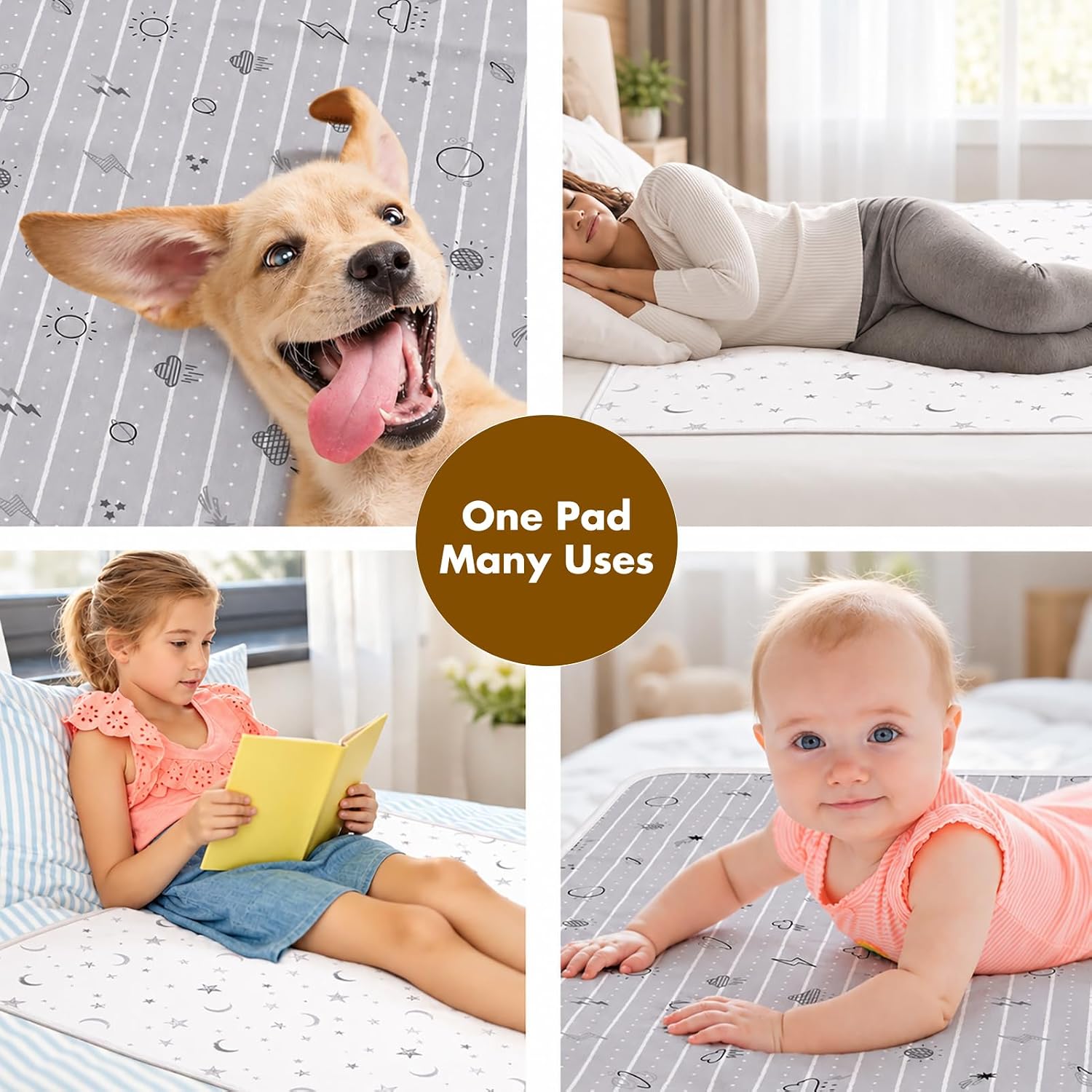 Thumbnail 5 de YIVEKO Waterproof Baby Bed Pad, 40 x 31 in Organic Cotton, Non-Slip Backing