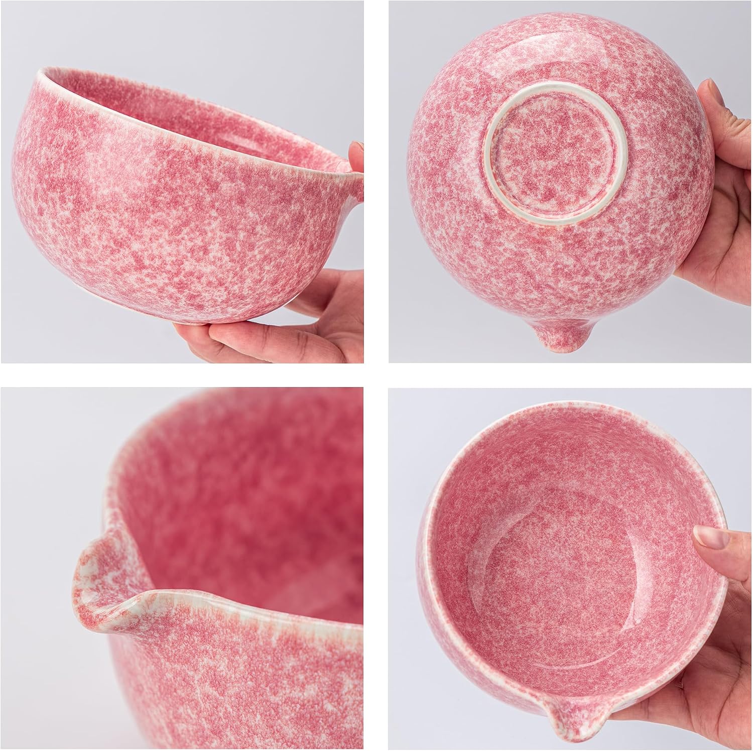 Detalle de TEANAGOO Set Fruste Matcha da 7 pezzi – rosa, cerimonia e latte matcha