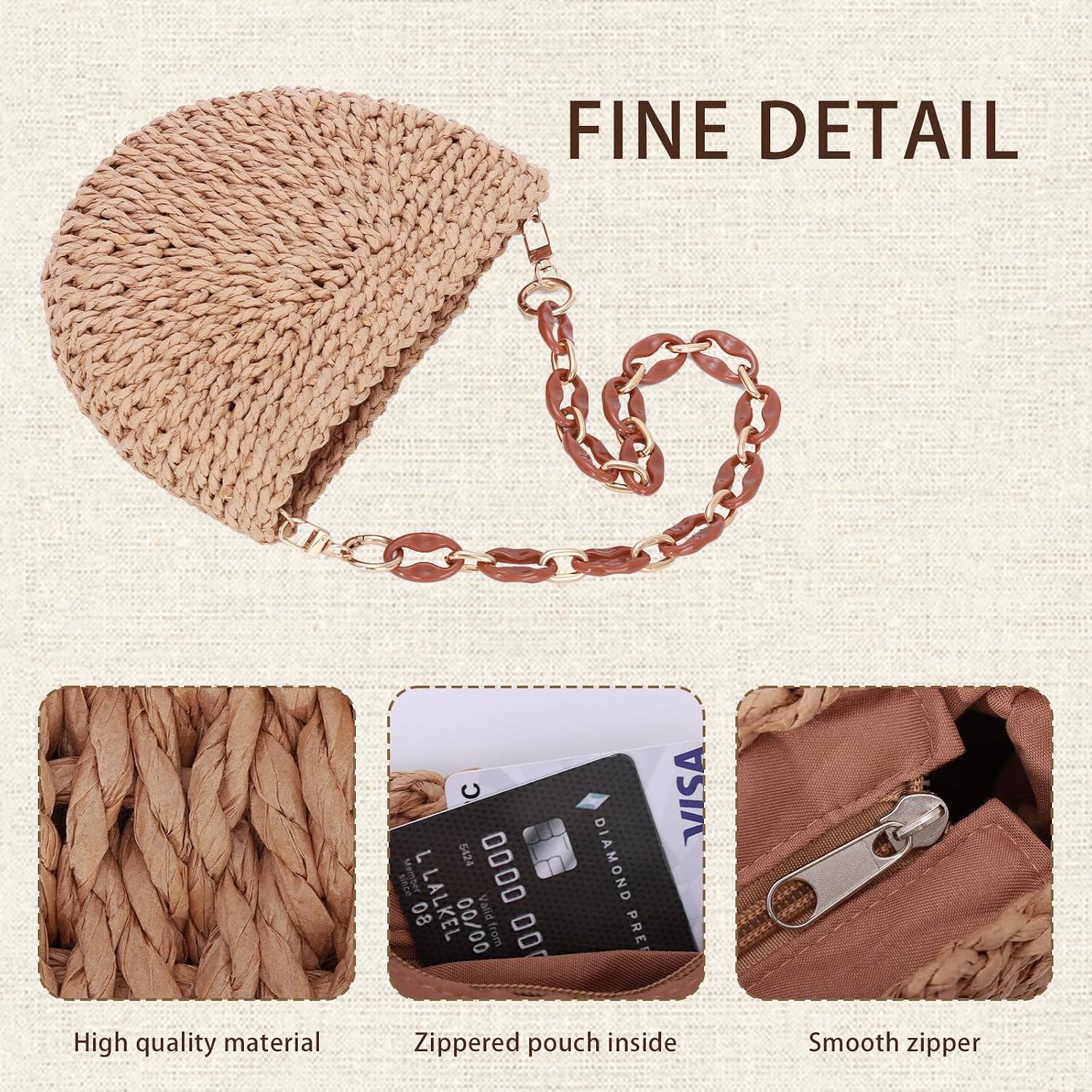 Thumbnail 5 de Fecialy Straw Crossbody Bag