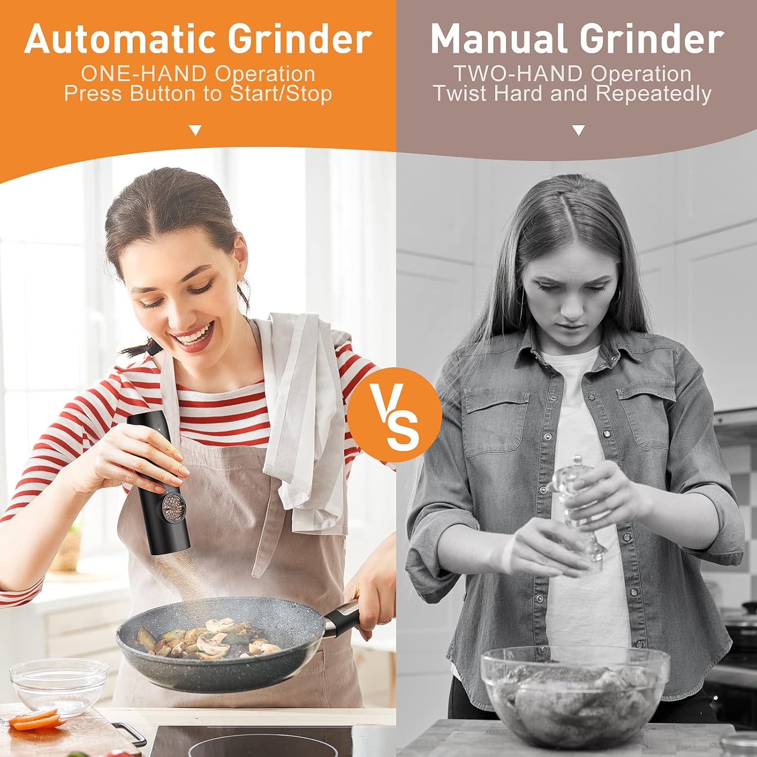 Thumbnail 4 de FRTONYI Electric Salt and Pepper Grinder 70ml 🧂