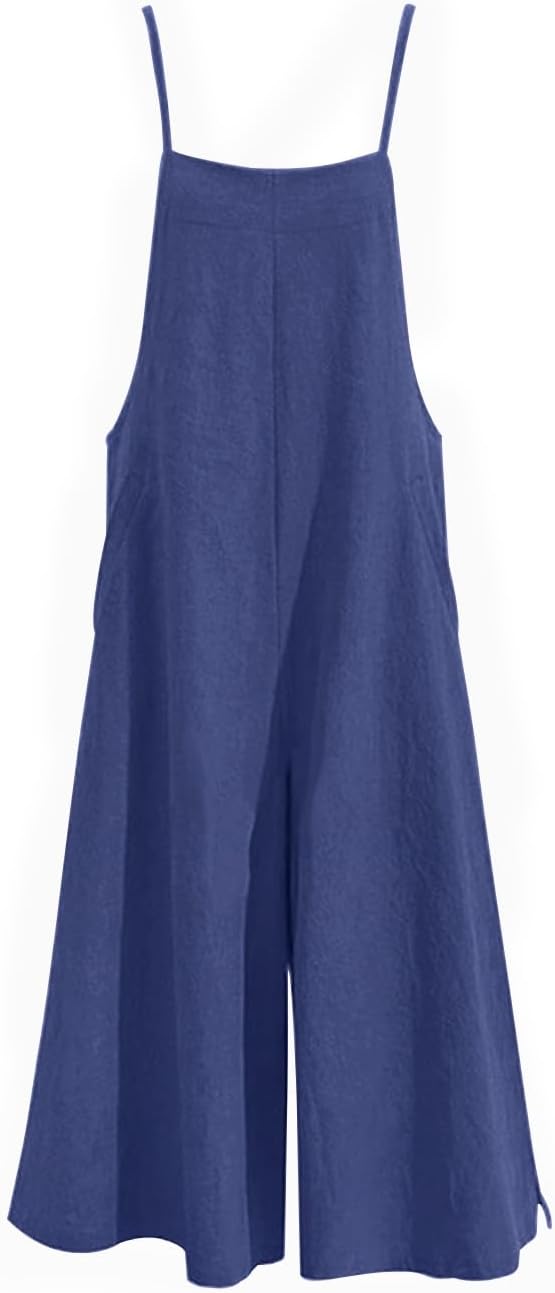 Detalle de YESNO Women’s Casual Loose Long Bib Pants Wide-Leg Jumpsuit Rompers Overalls with Pockets (PZZTYP2)