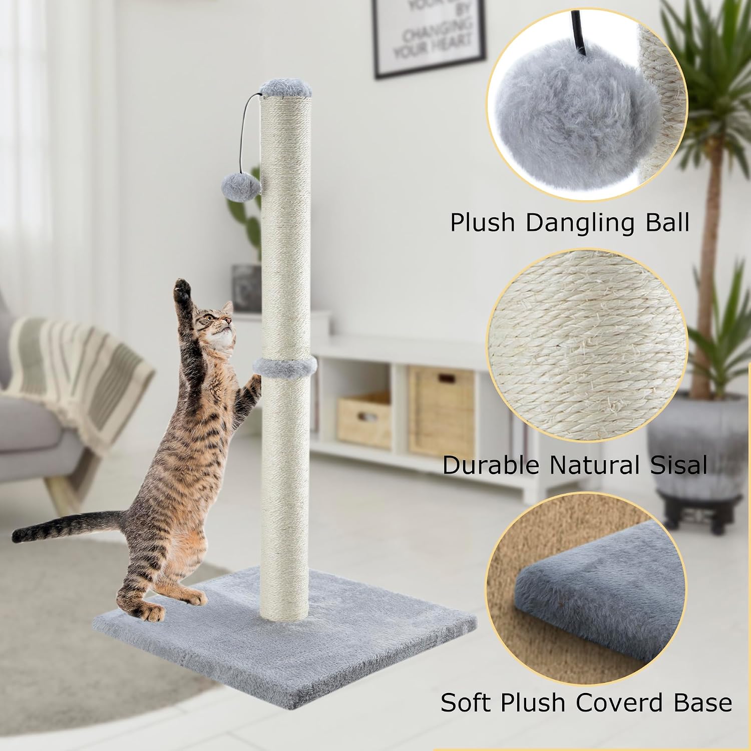 Detalle de Dimaka cat scratching post 86 cm sisal