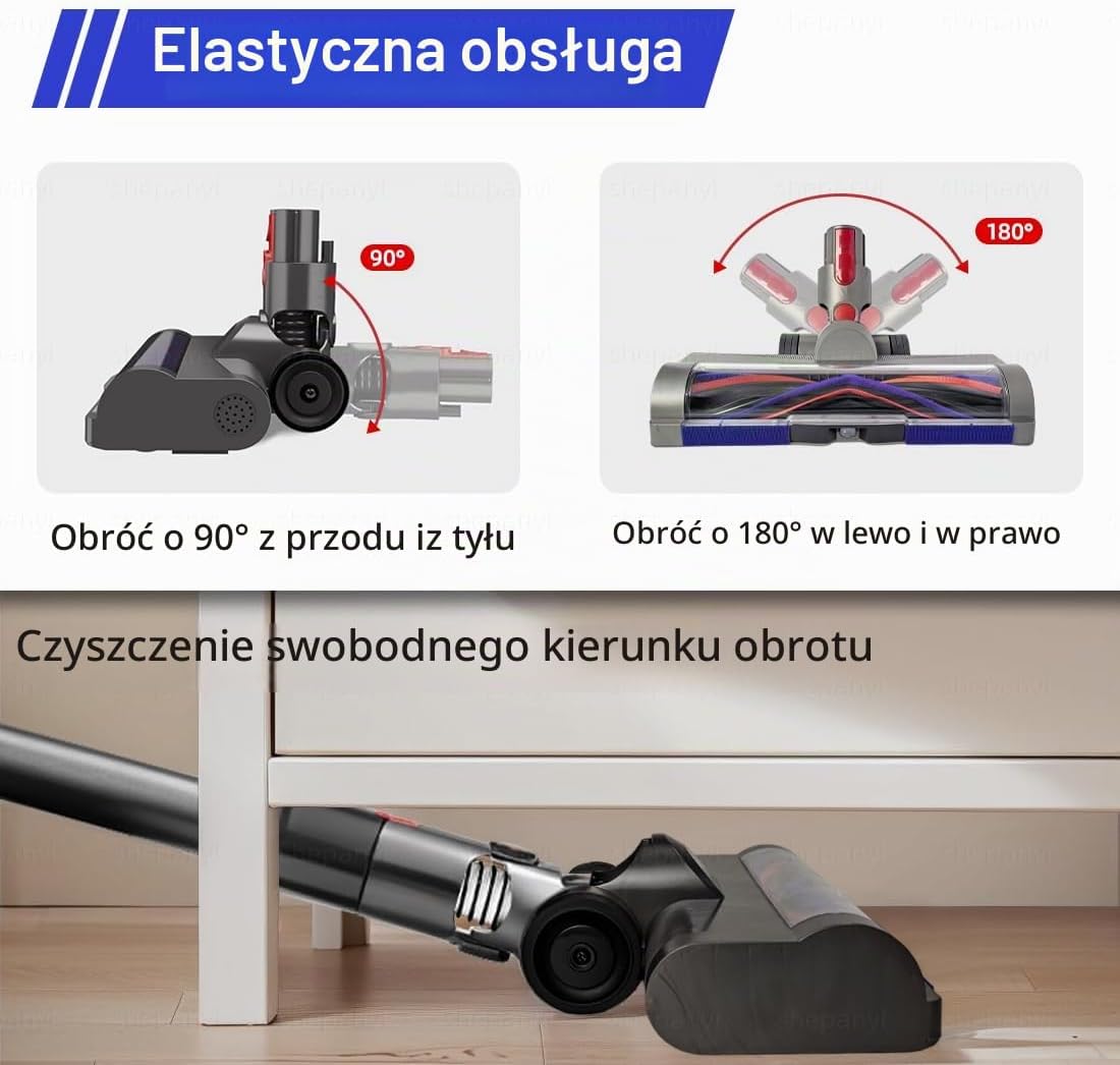 Detalle de shepanyi V7-V15 – szczotka podłogowa LED do Dyson, antystatyczna i bez plątania
