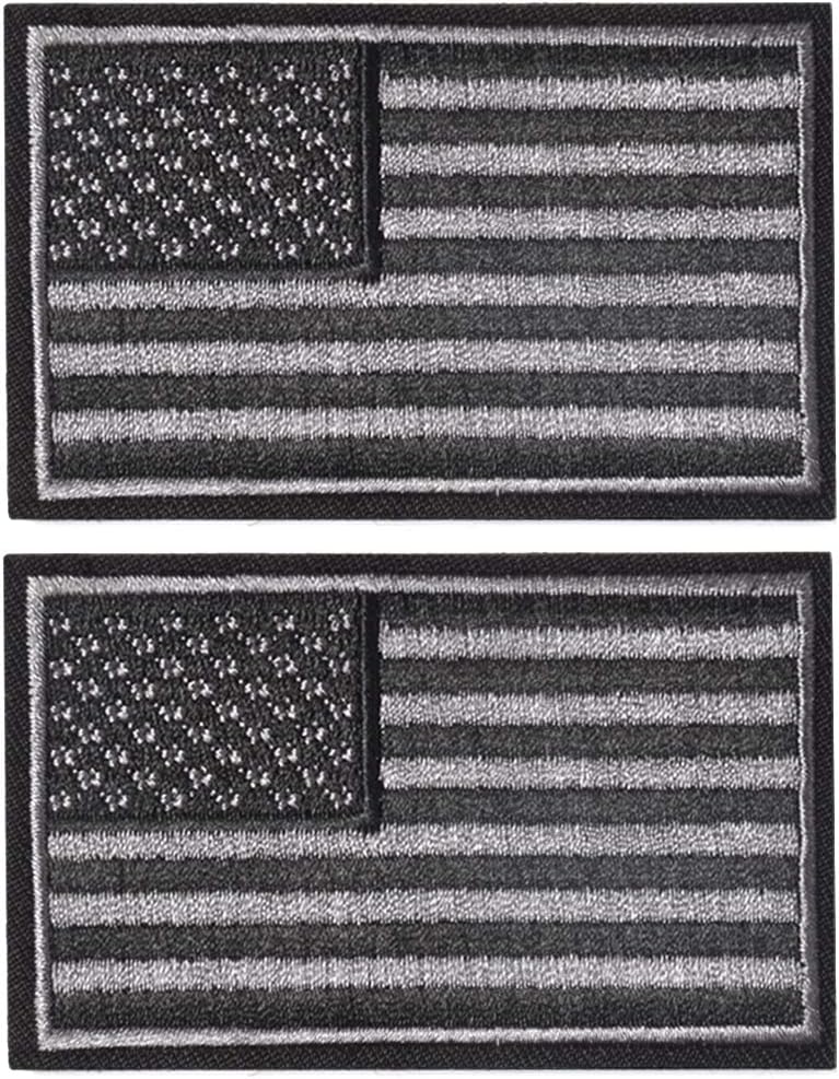 Detalle de Harsgs Y-3201 American Flag Patches, 2-Pack, Embroidered Hook-and-Loop