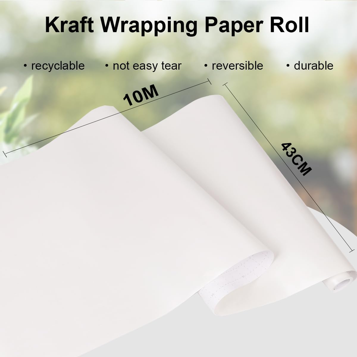 Detalle de HBell White wrapping paper roll 43cm