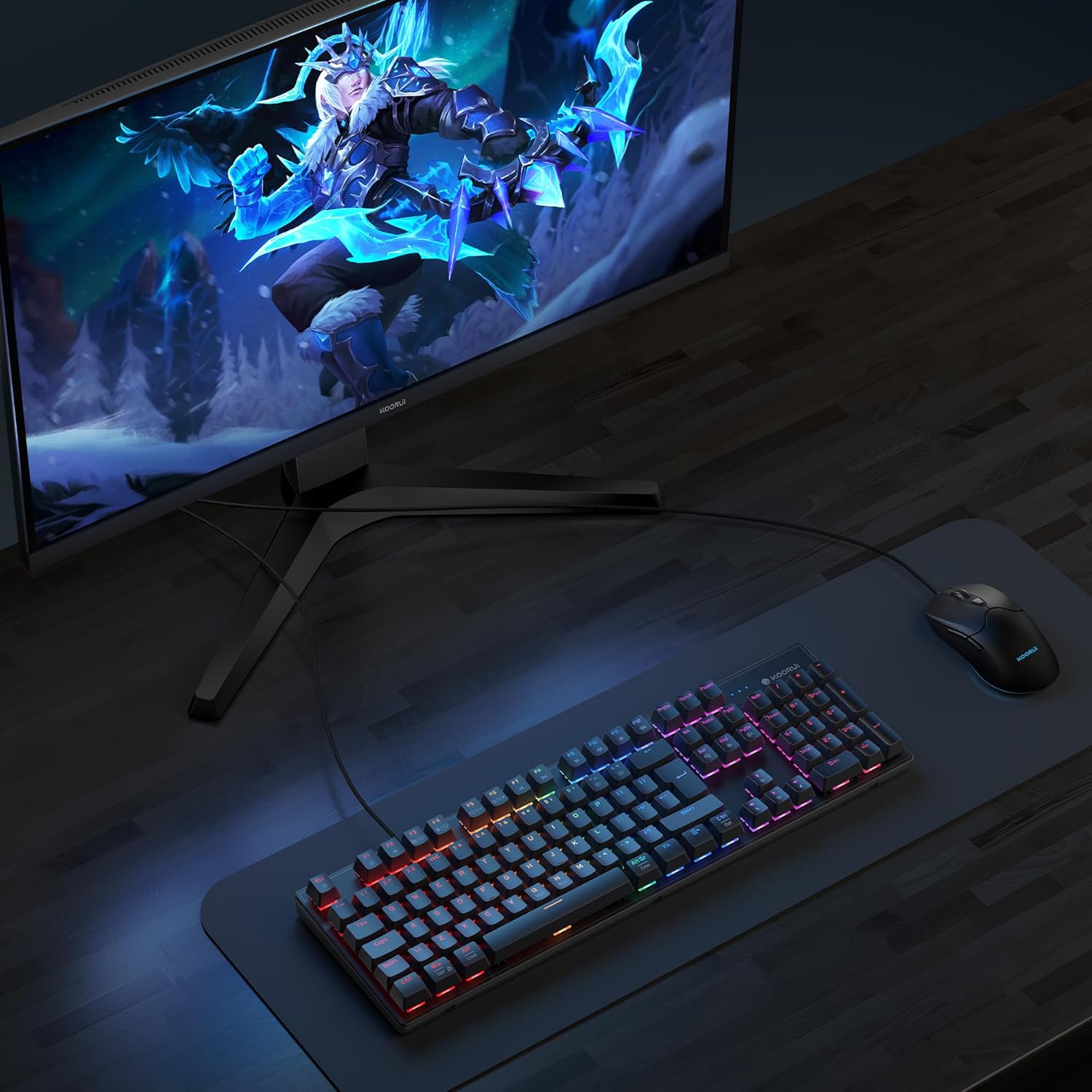 Thumbnail 5 de KOORUI Wired Gaming Keyboard and Mouse Combo with Blue Mechanical Switches