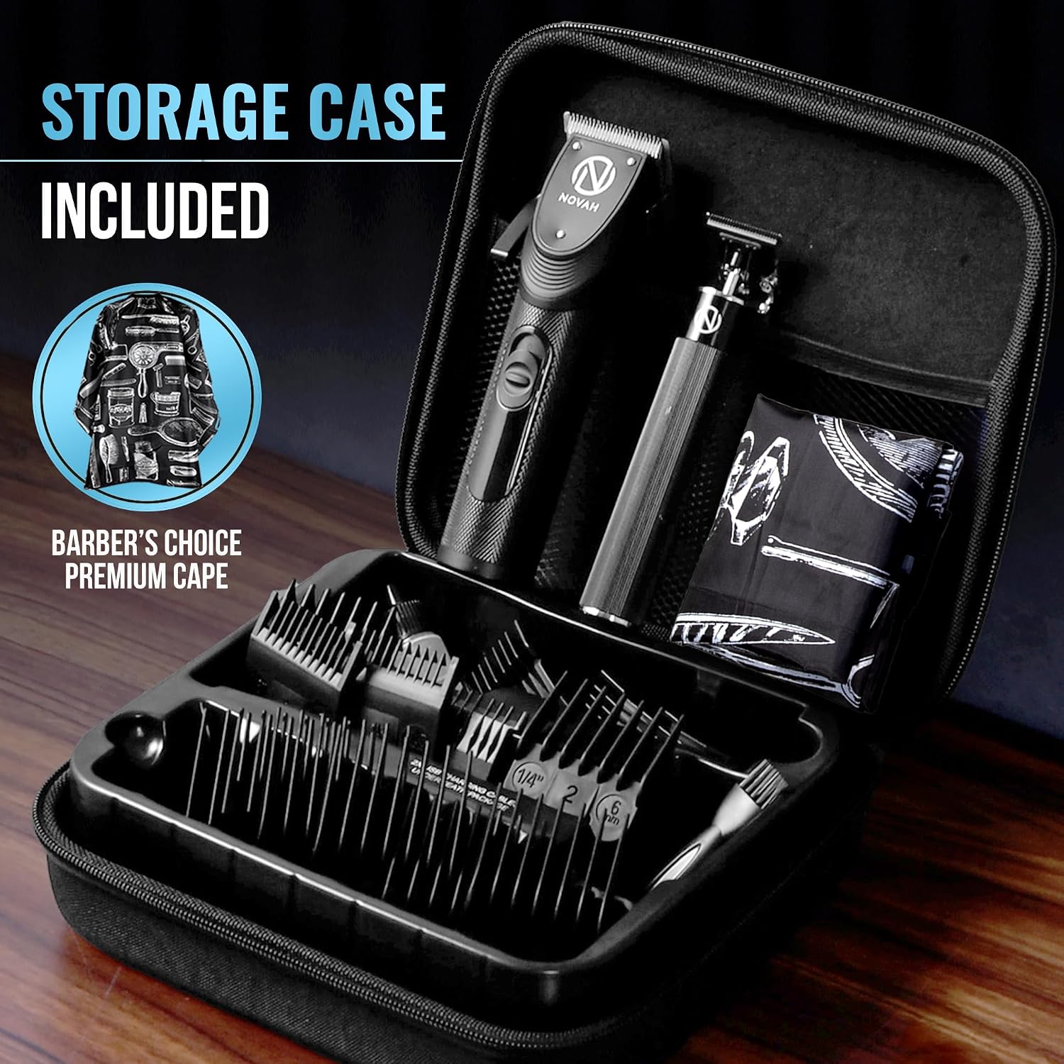 Detalle de Novah Professional Hair Clippers for Men Cordless Barber Kit (23-Piece Fade & Trim Set)