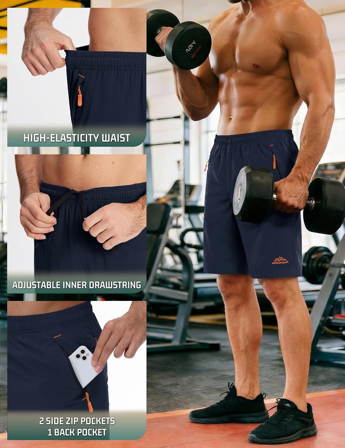 Thumbnail 3 de TACVASEN Men's Quick-Drying Training Shorts
