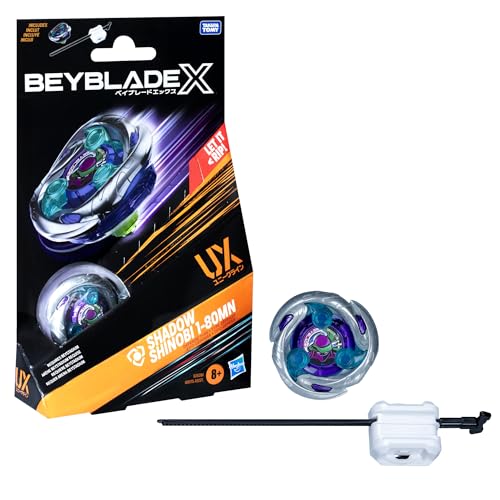 Detalle de Beyblade X Shadow Shinobi 1-80MN UX kit inicial con lanzador
