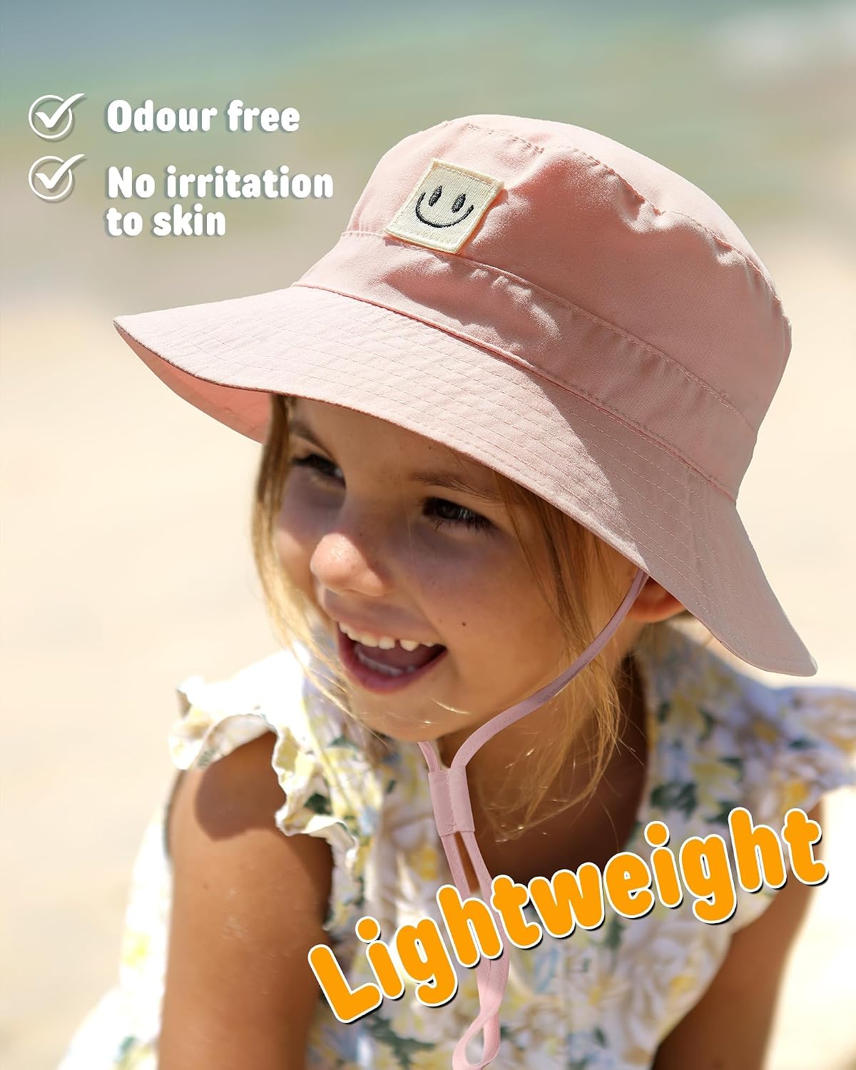 Detalle de FURTALK Baby Sun Hat Smile Face Toddler Bucket Hat (0–5 Years) with UPF 50+