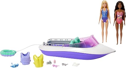 Detalle de Barbie Mermaid Power Barco que Flota con Muñecas y Accesorios 🧜♀