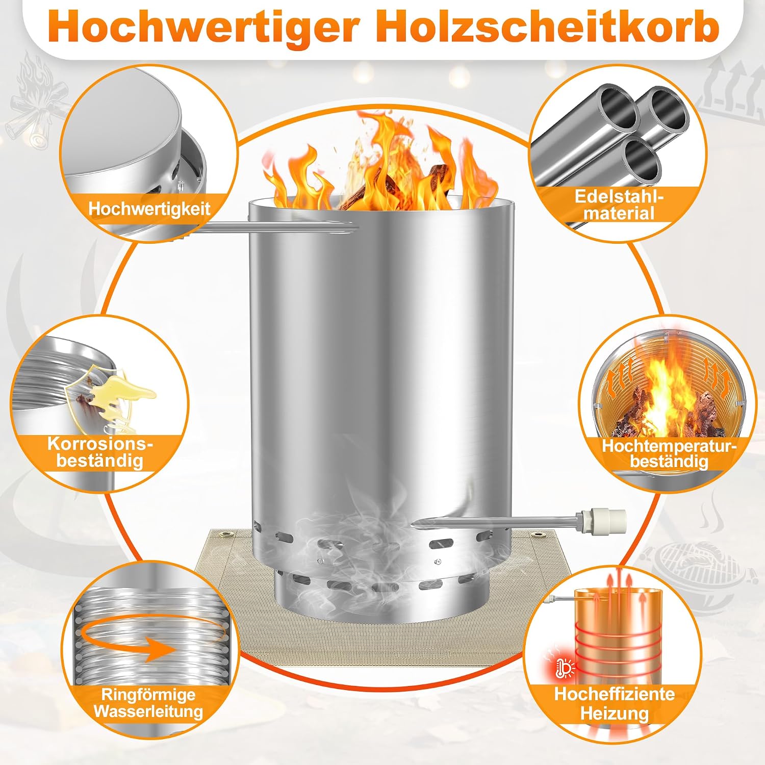 Detalle de UISEBRT HKDY-O-(2*GJ10135) Pool Heaters, Wood-Fired Stainless Steel