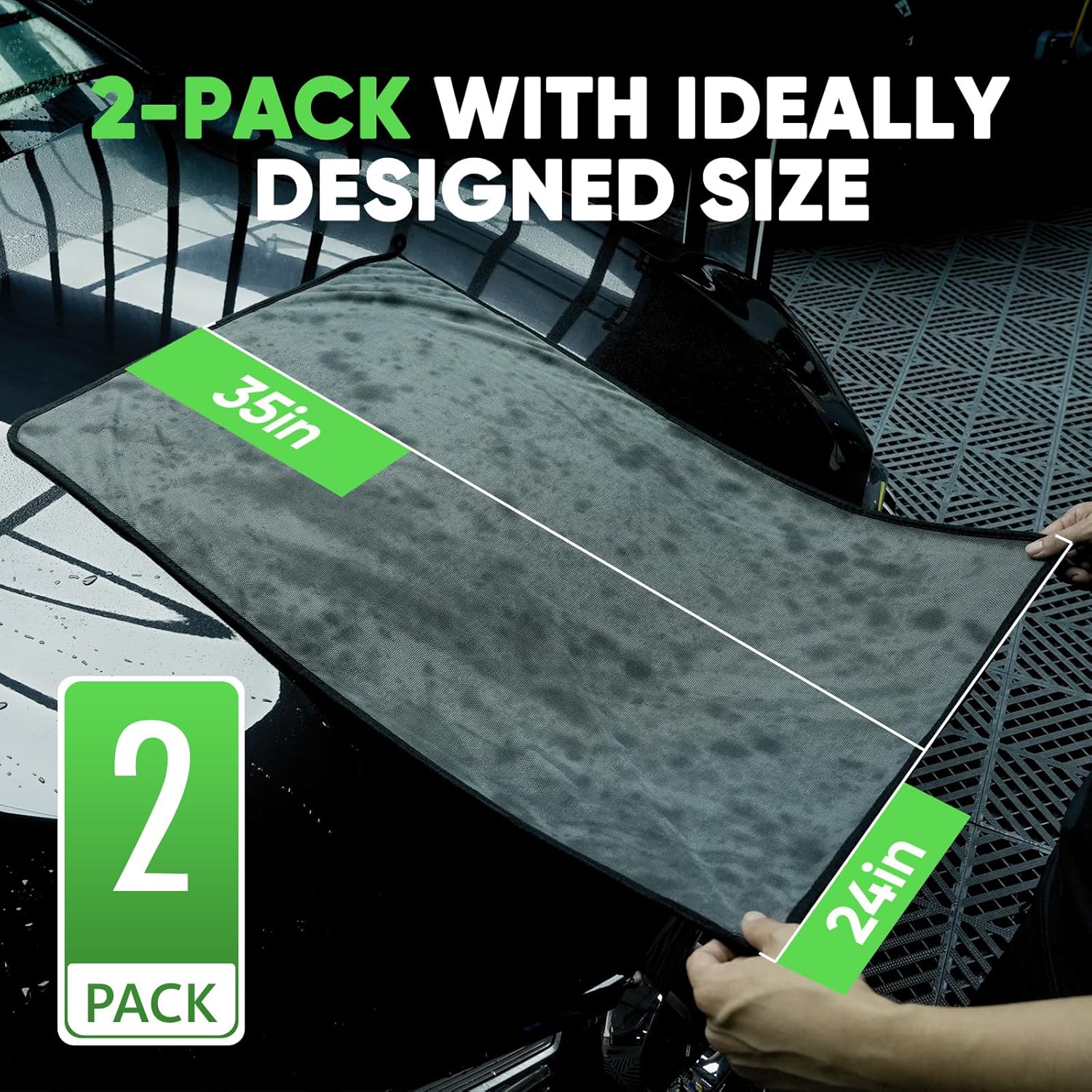Detalle de KKV 2-Pack Microfiber Towels 35" x 24"