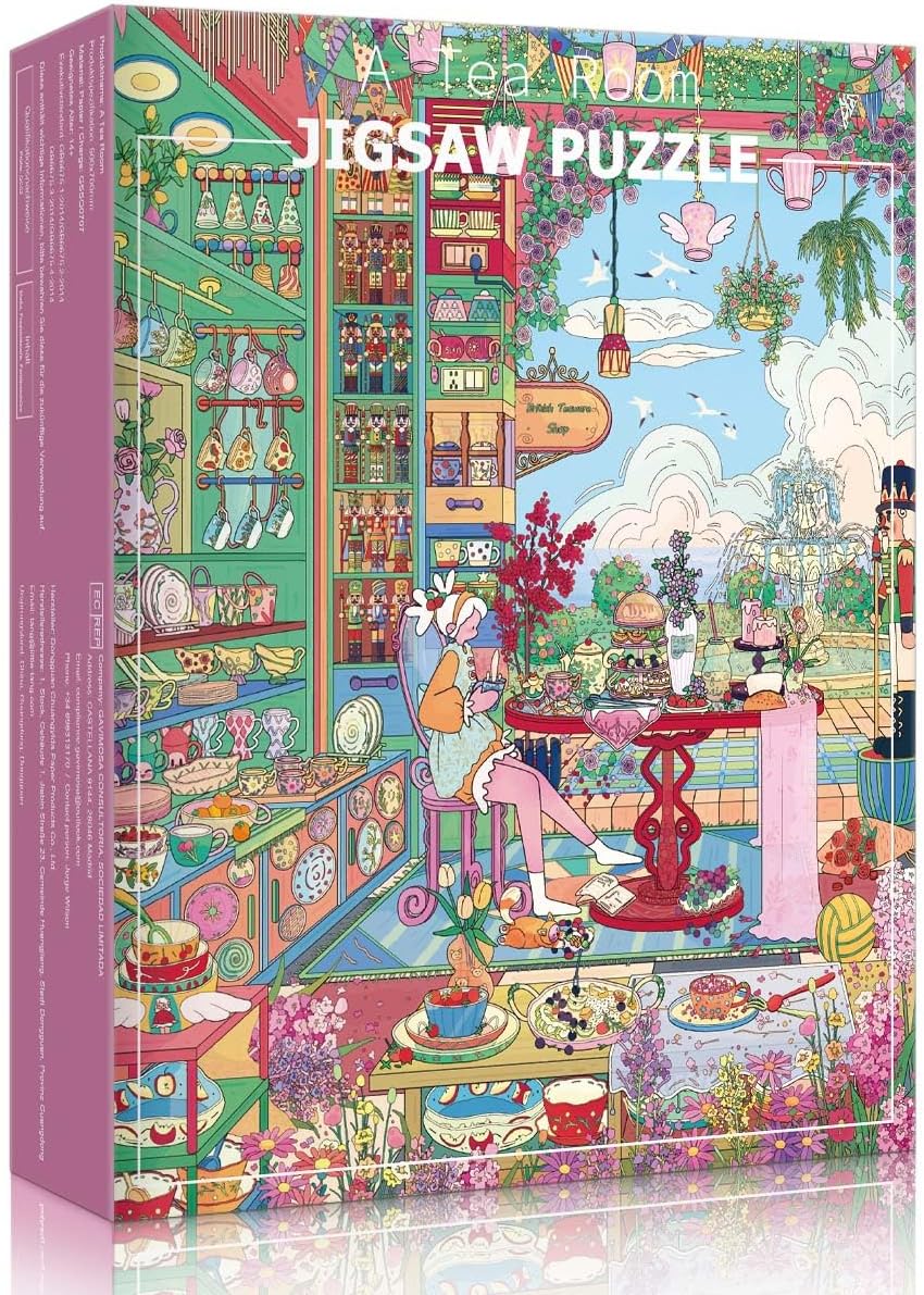 Detalle de HUADADA 1000-Piece Jigsaw Puzzle: Whimsical Garden Tea House
