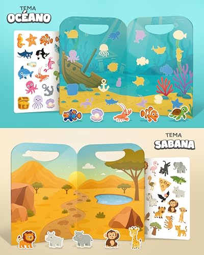 Thumbnail 6 de mycustomy Sticker Book FSC: 6 libros de pegatinas infantiles en 3D reutilizables (120 pegatinas) 1+