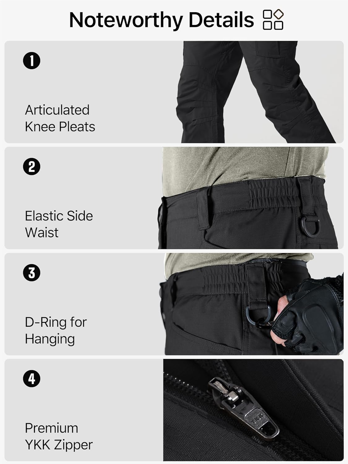 Thumbnail 3 de FREE SOLDIER Men's Tactical Pants: Water-Resistant Ripstop Cargo Pants for Work, Hiking, and Outdoor Activities