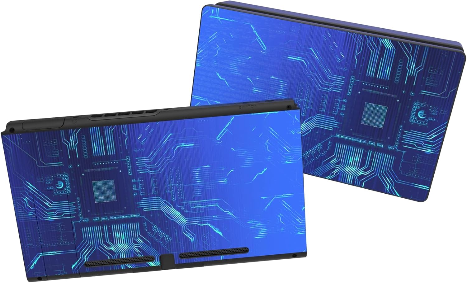 Thumbnail 3 de eXtremeRate Full Set Faceplate Skin Decals and Screen Protectors for Nintendo Switch – Blue Light Graphic