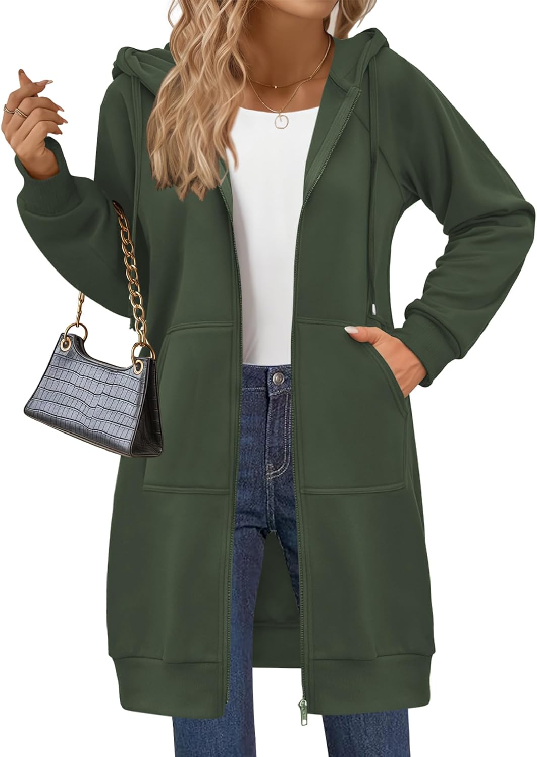 Thumbnail 1 de Zeagoo Women's Zip Up Hoodie Tunic Sweatshirt