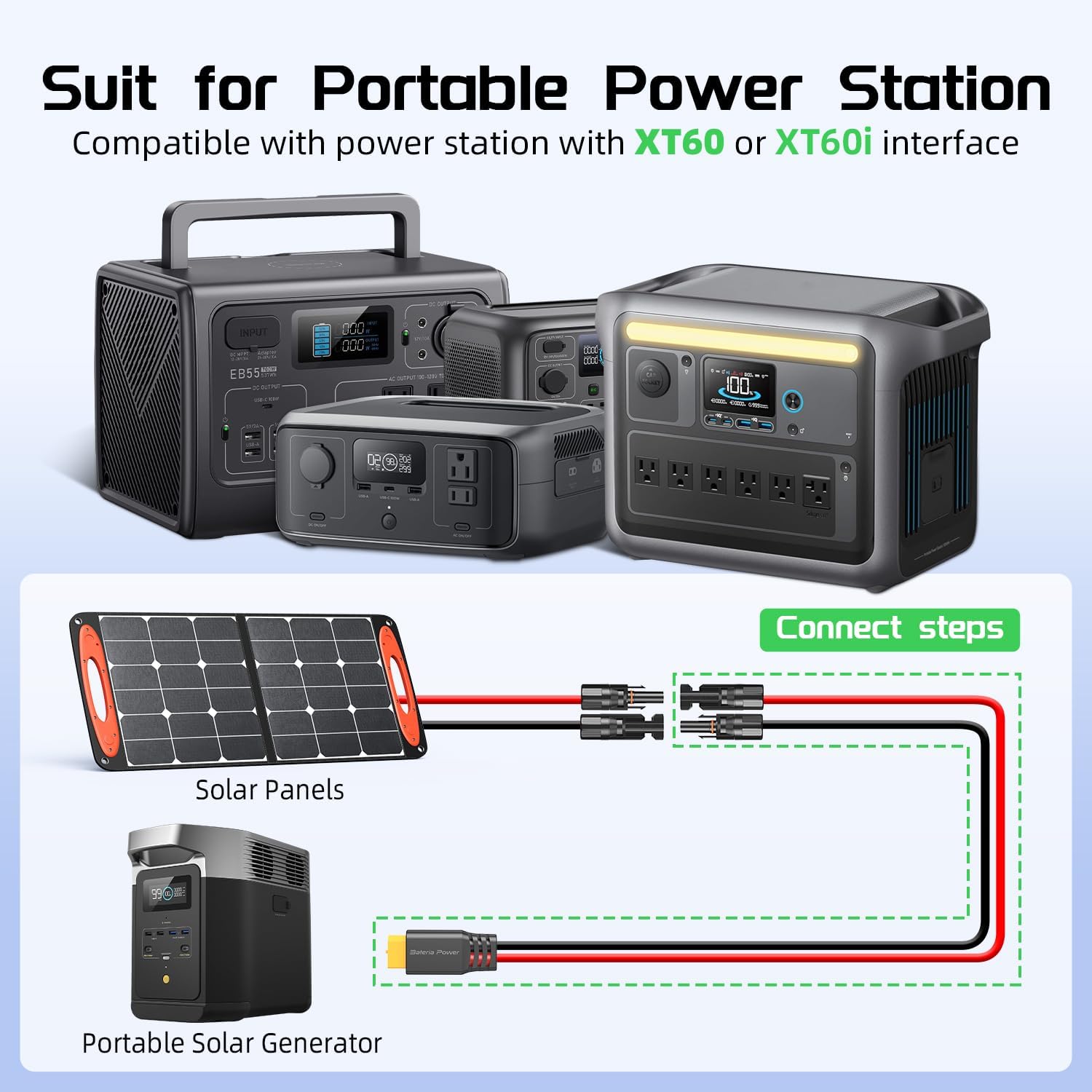 Thumbnail 1 de Bateria Power Solar to XT60 Charge Extension Cable 10AWG 25Ft