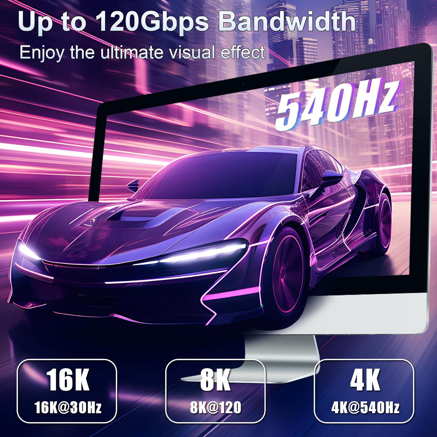 Thumbnail 3 de ZIKNYDO USB4 2.0 to Thunderbolt 5 Cable (80Gbps) 1m with PD 3.1 up to 240W