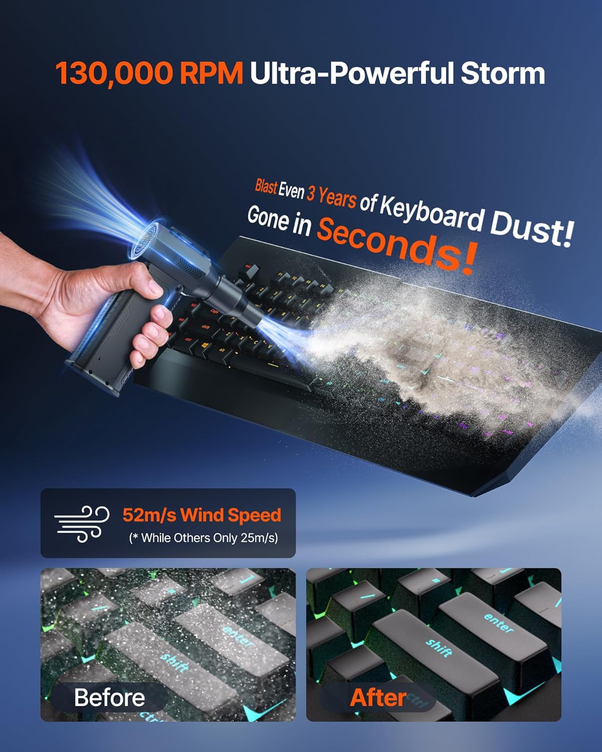 Thumbnail 1 de ZOAIVR Compressed Air Duster 130,000RPM