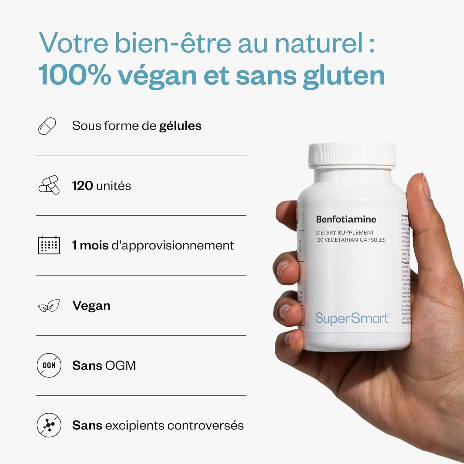 Thumbnail 4 de Benfotiamine – Vitamine B1 (Supersmart), vegan et sans gluten