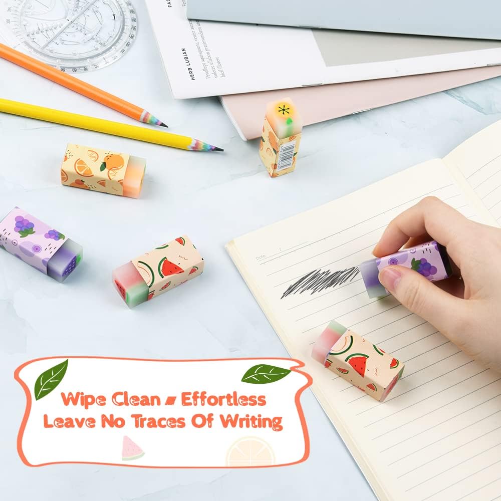 Detalle de Gommes fruits Vicloon ColoréEs – 6 gommes illustrées pour enfants et élèves