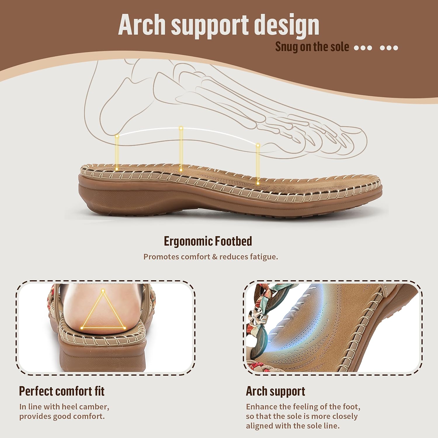 Thumbnail 5 de Littleplum Sandalen Damen Freizeit Flach Sandalette mit Strass-Perlen – Handarbeit im Boho-Stil