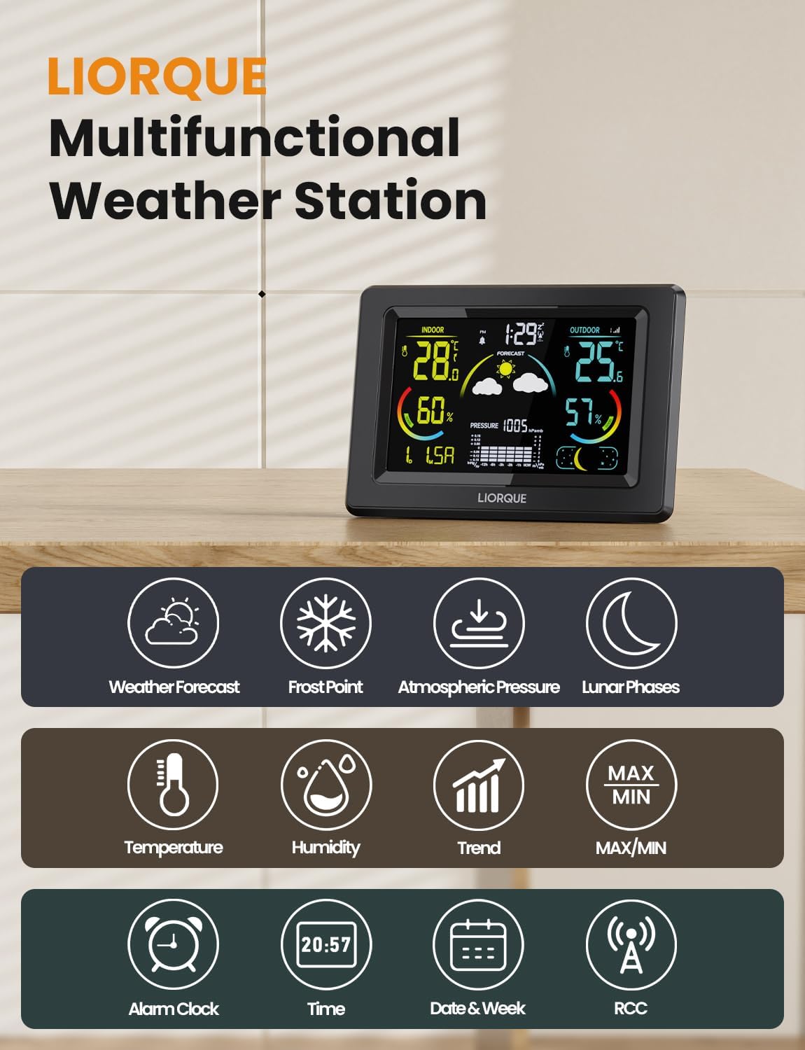 Detalle 2 de LIORQUE Weather Station with Outdoor Sensor