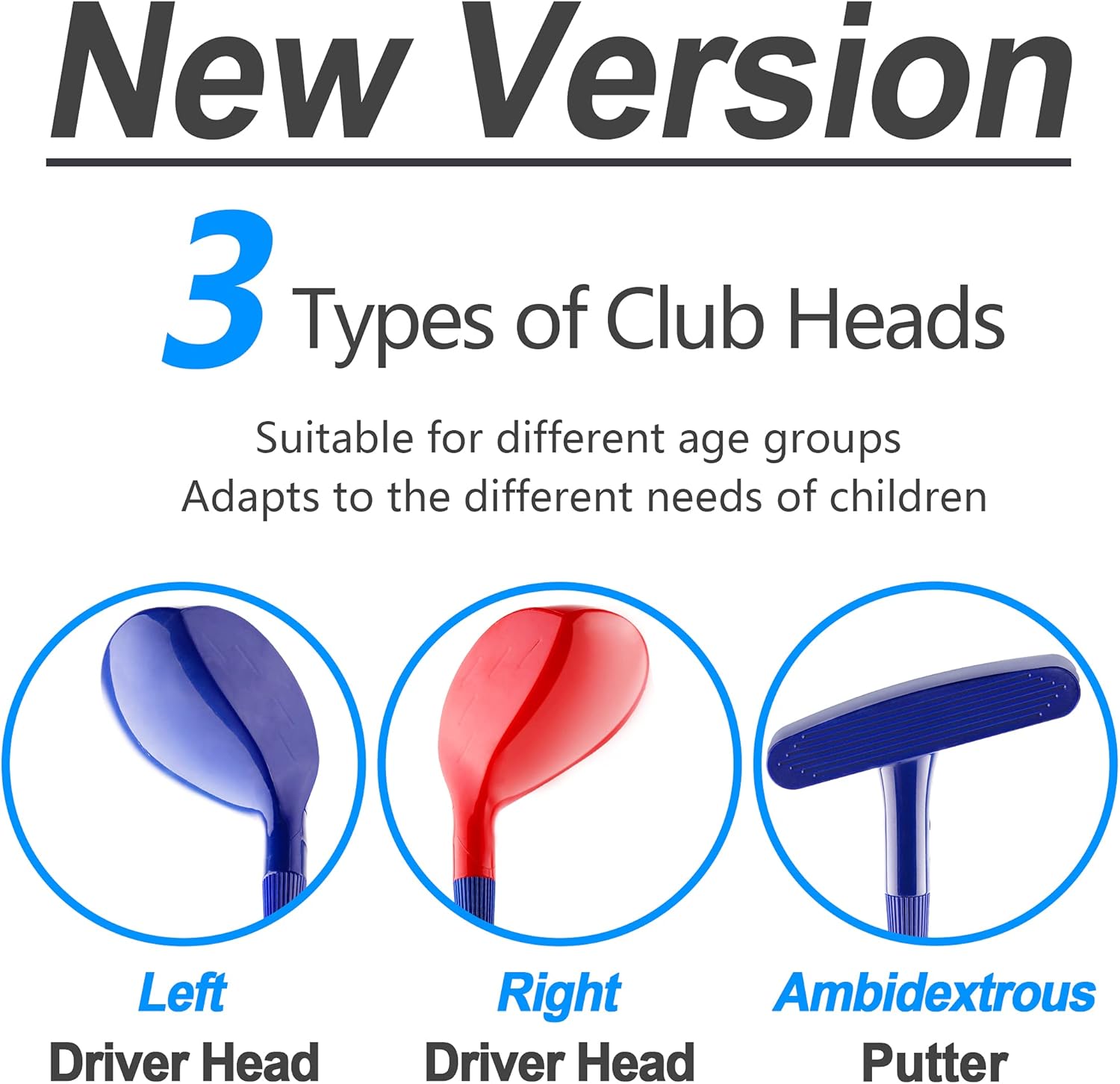 Thumbnail 1 de iPlay iLearn Kids Blue Golf Toy Set (Left & Right Club Heads) for Ages 3–5