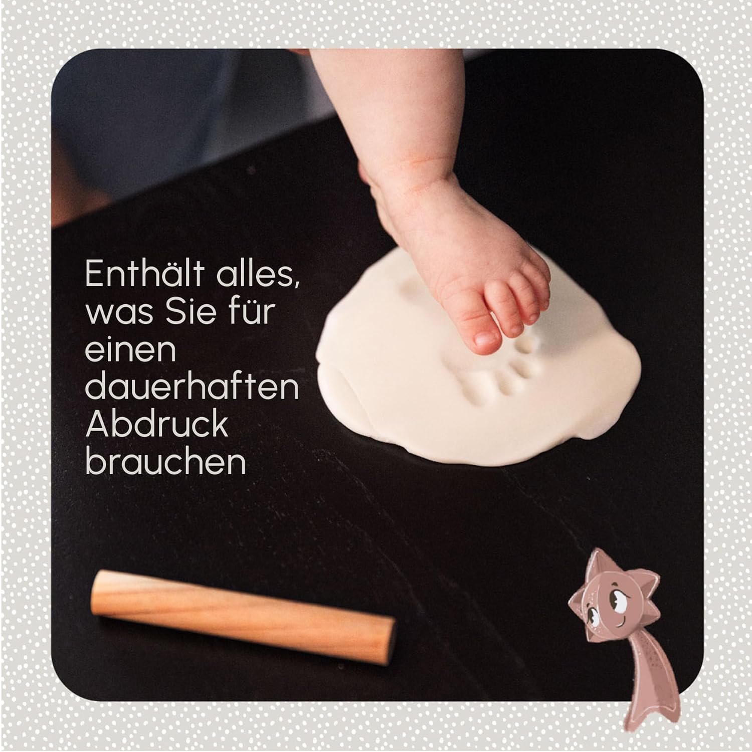 Detalle de Tiny Love Reiner Abdruck Clay Set – Gipsabdruck Babyhand/Fuß, dermatologisch getestet, Erinnerung Komplettset