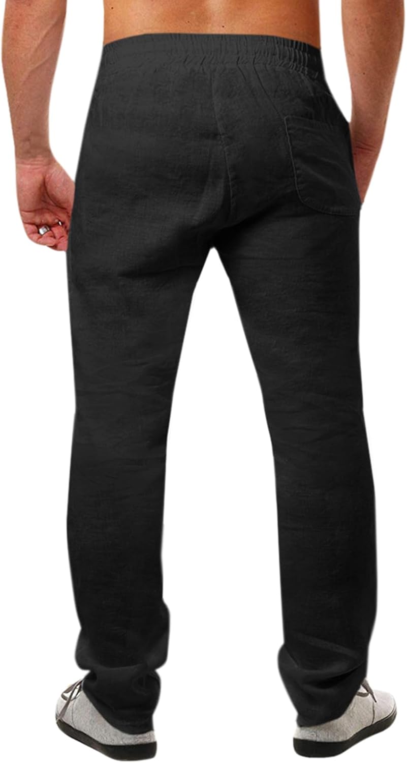Thumbnail 1 de Runcati Herren Leinenhose aus Baumwolle-Leinen (70%/30%) mit Kordelzug – Loose Fit Sommerhose für Urlaub & Alltag