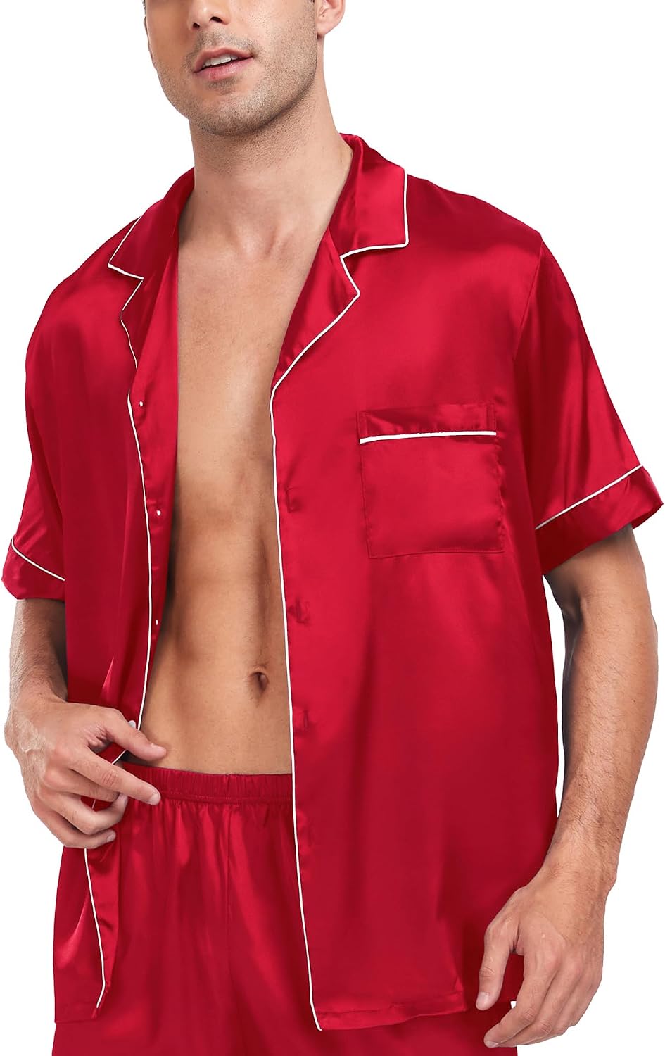 Detalle 2 de SWOMOG Satin Silk Pajama Set 2-Piece