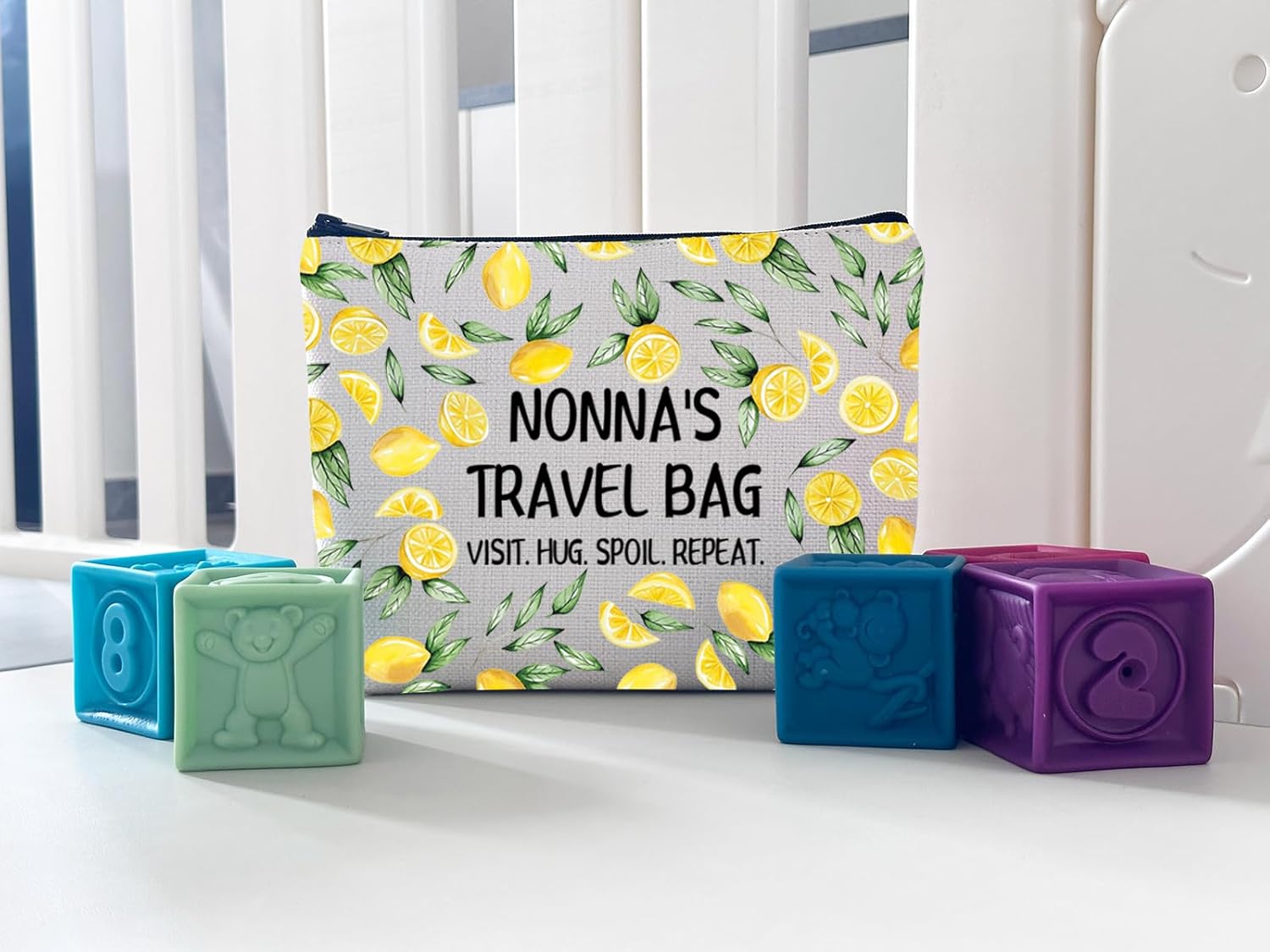 Thumbnail 4 de Nonna Makeup Bag: Marbled Canvas Organiser for Everyday Essentials