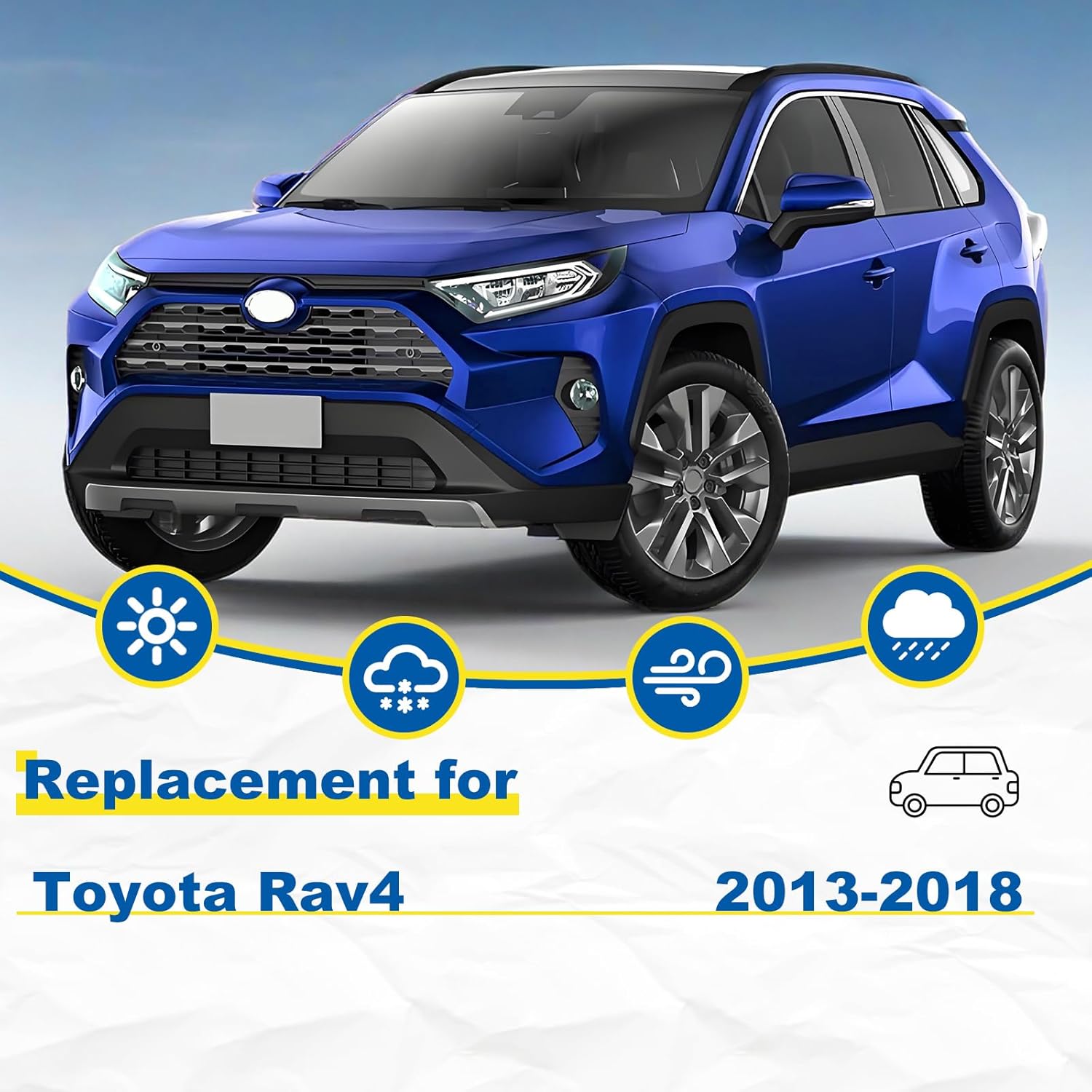 Thumbnail 1 de HRSNO 26" + 16" Windshield Wipers with 10" Rear Wiper Blade Set (Pack of 3)