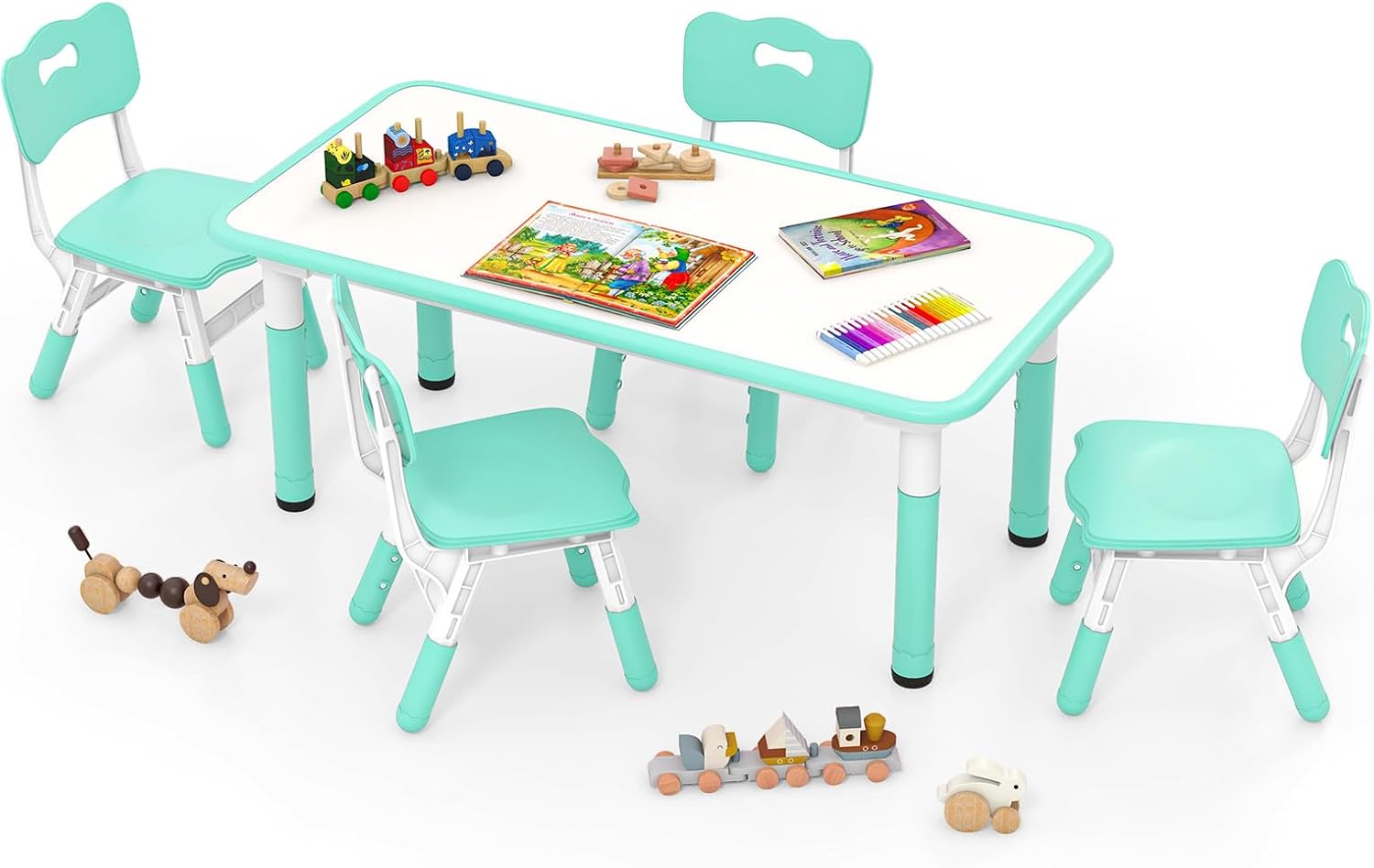 INFANS Kids Table and Chair Set, 47-inch