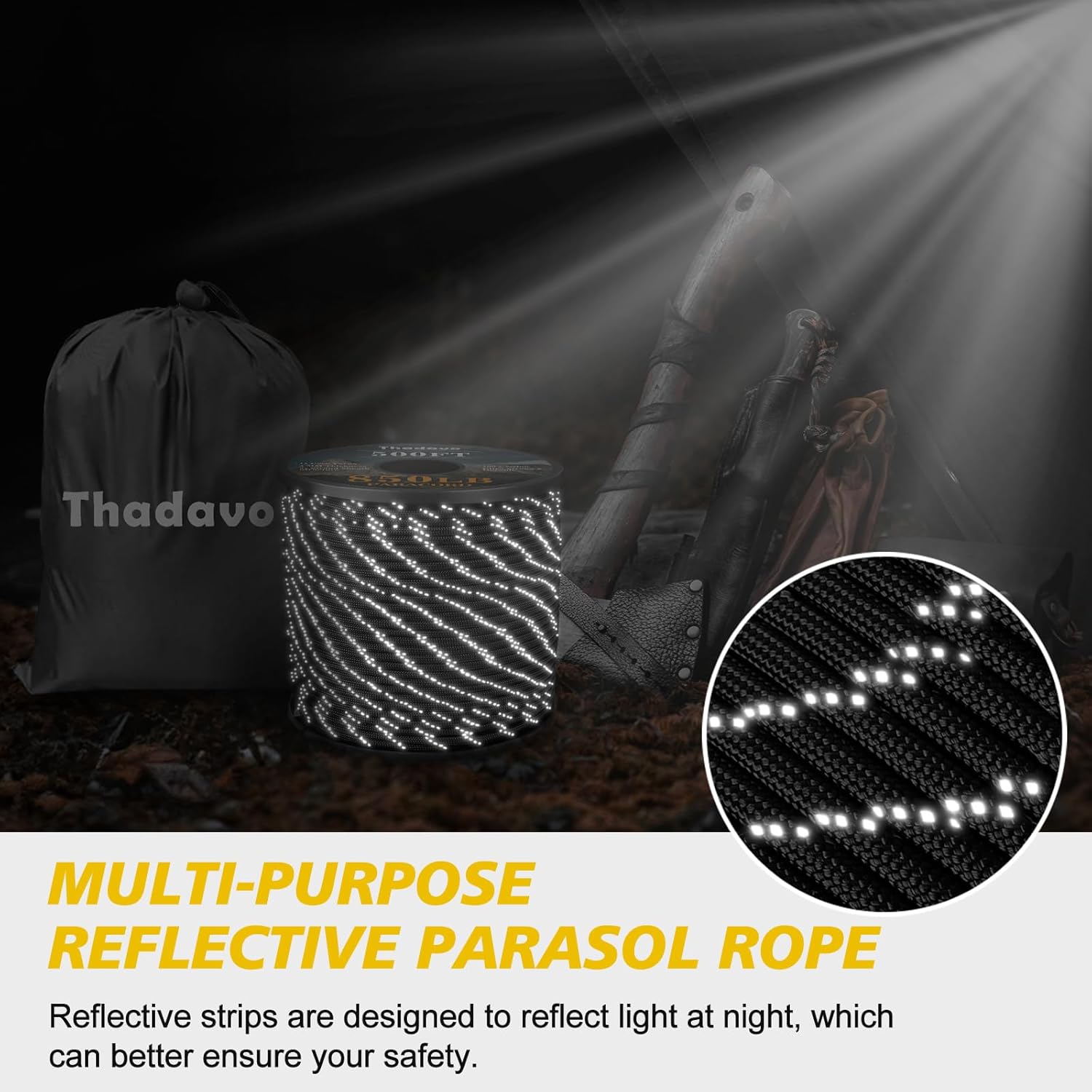 Thumbnail 4 de Thadavo Reflective Paracord Rope 100 ft