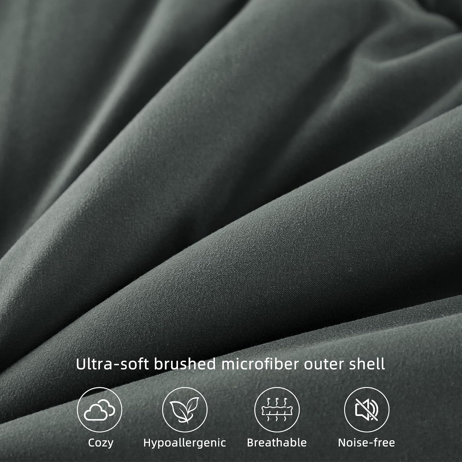 Detalle 2 de Guchuang Bedding Coverless Double Duvet – 10.5 Tog Reversible Light/Dark Grey Down Alternative