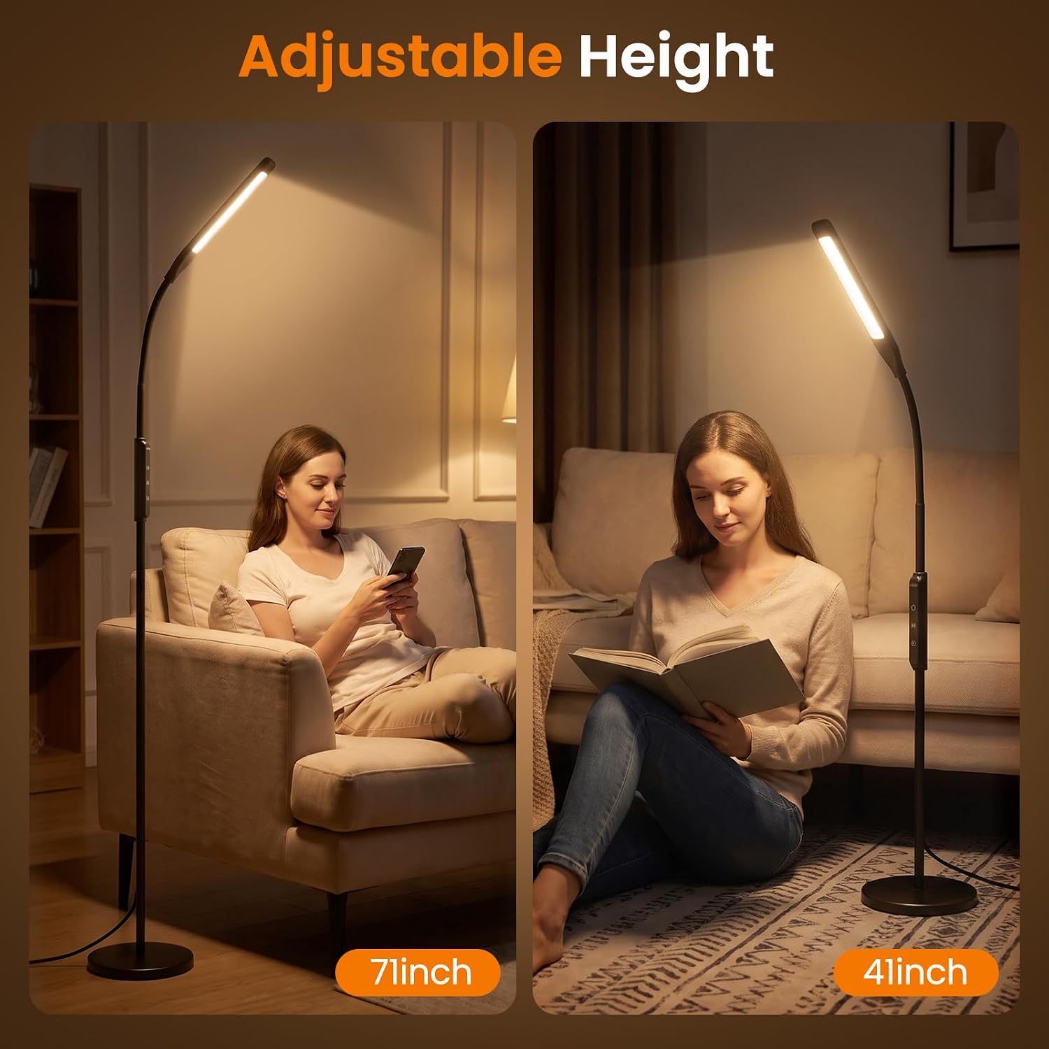 Detalle de LASTAR LS-SL003 LED Floor Lamp with Remote, Touch Control and Flexible Neck