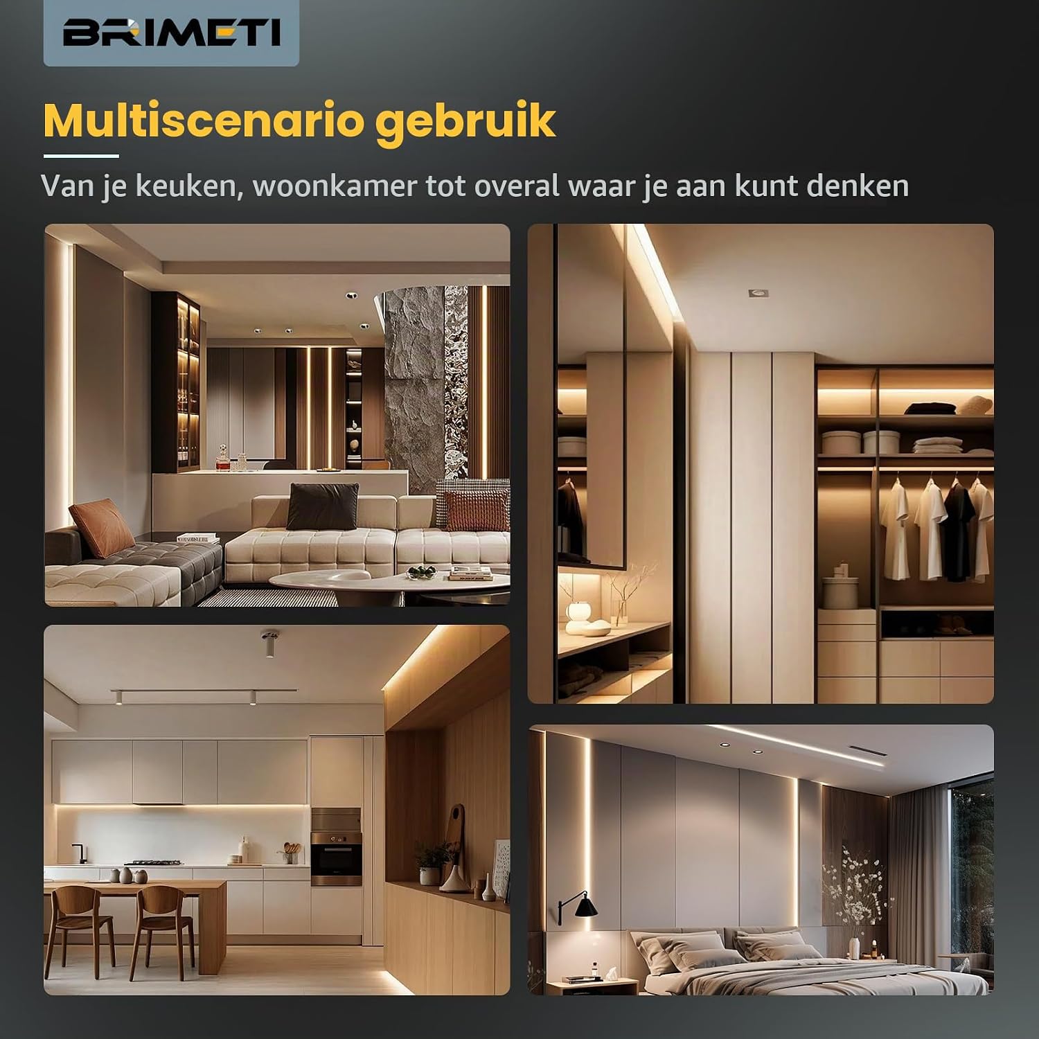 Thumbnail 6 de BRIMETI 4N=D756-Yellow-3M EU neonstrip, geel siliconen, flexibel en IP65