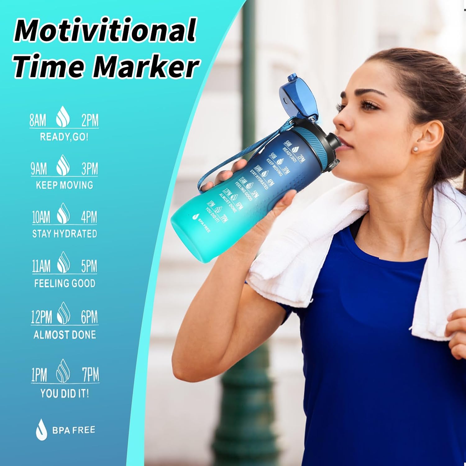 Thumbnail 6 de Binudum Trinkflasche Motivations Wasserflasche 750 ml