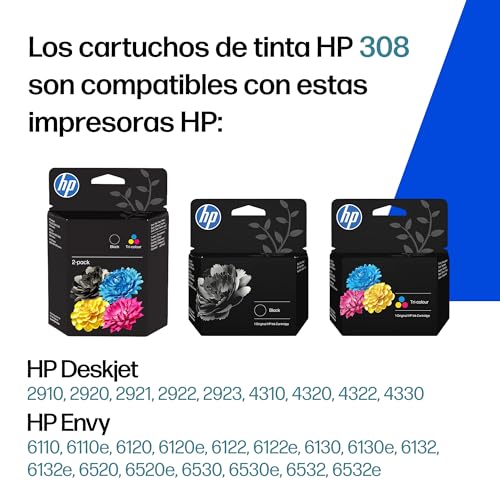 Thumbnail 1 de Cartucho HP 308 Negro (7FP21UE) - Original HP, compatible con Envy y DeskJet, impresión fiable