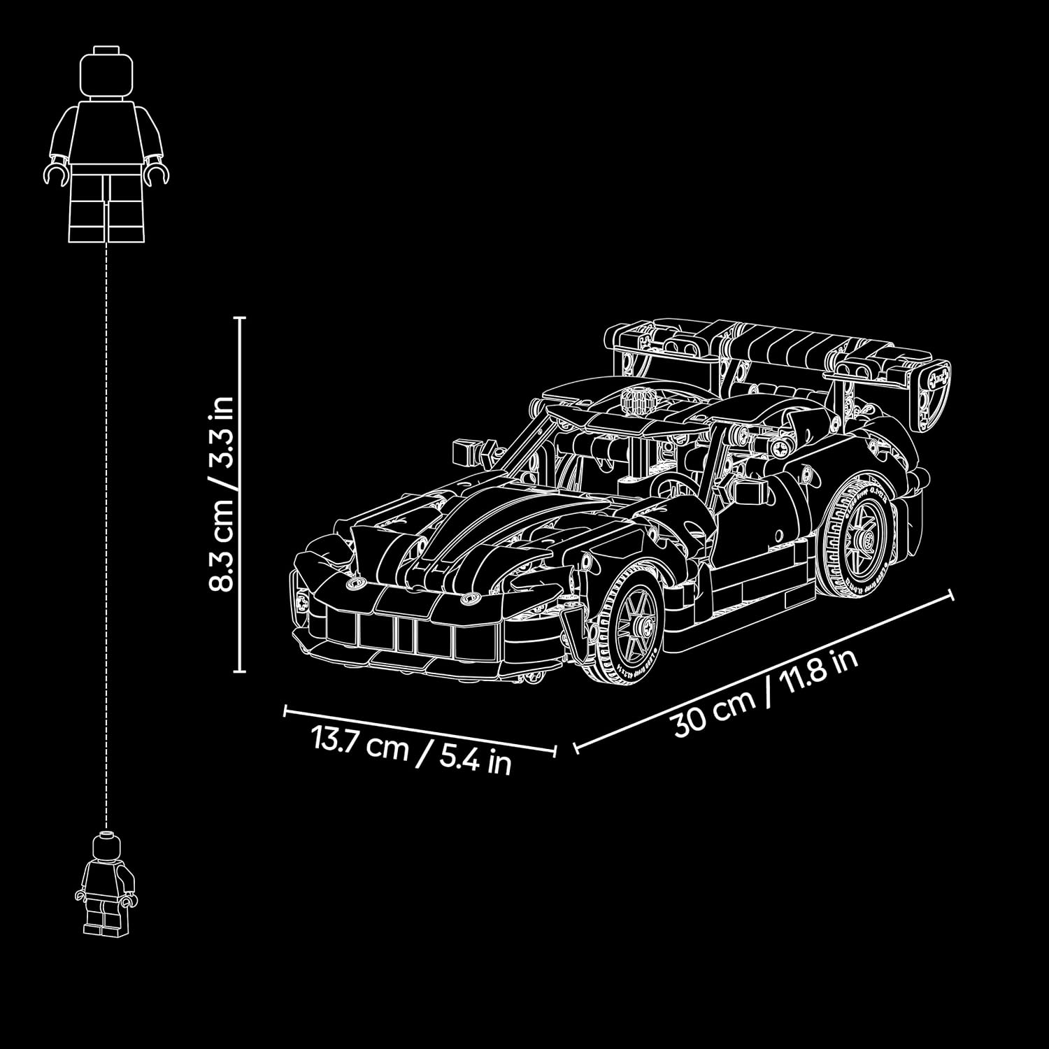 Detalle 2 de LEGO Technic 42234 Dodge Viper GTS-R model car with V10 engine and steering