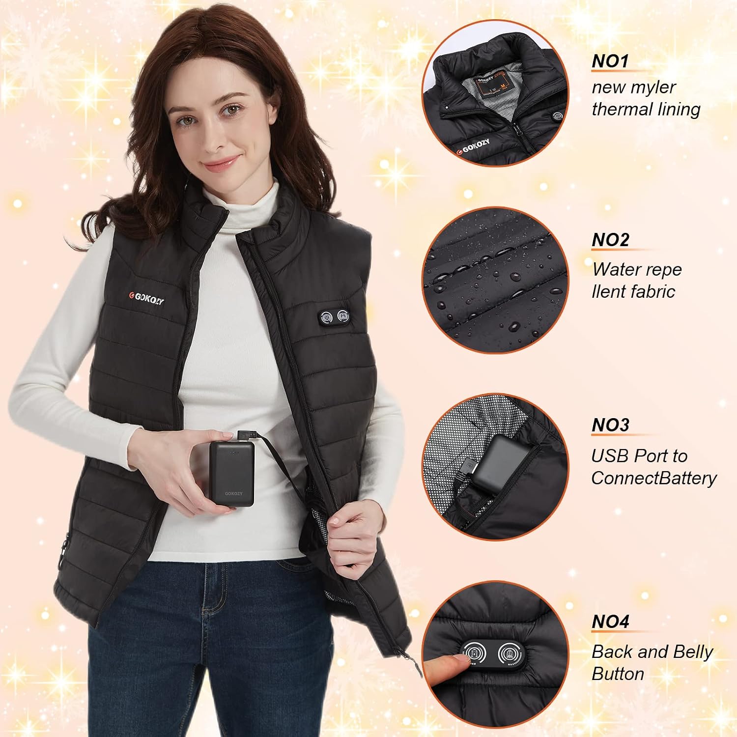 Thumbnail 5 de Gokozy Women's Heated Vest 3-zone heated vest