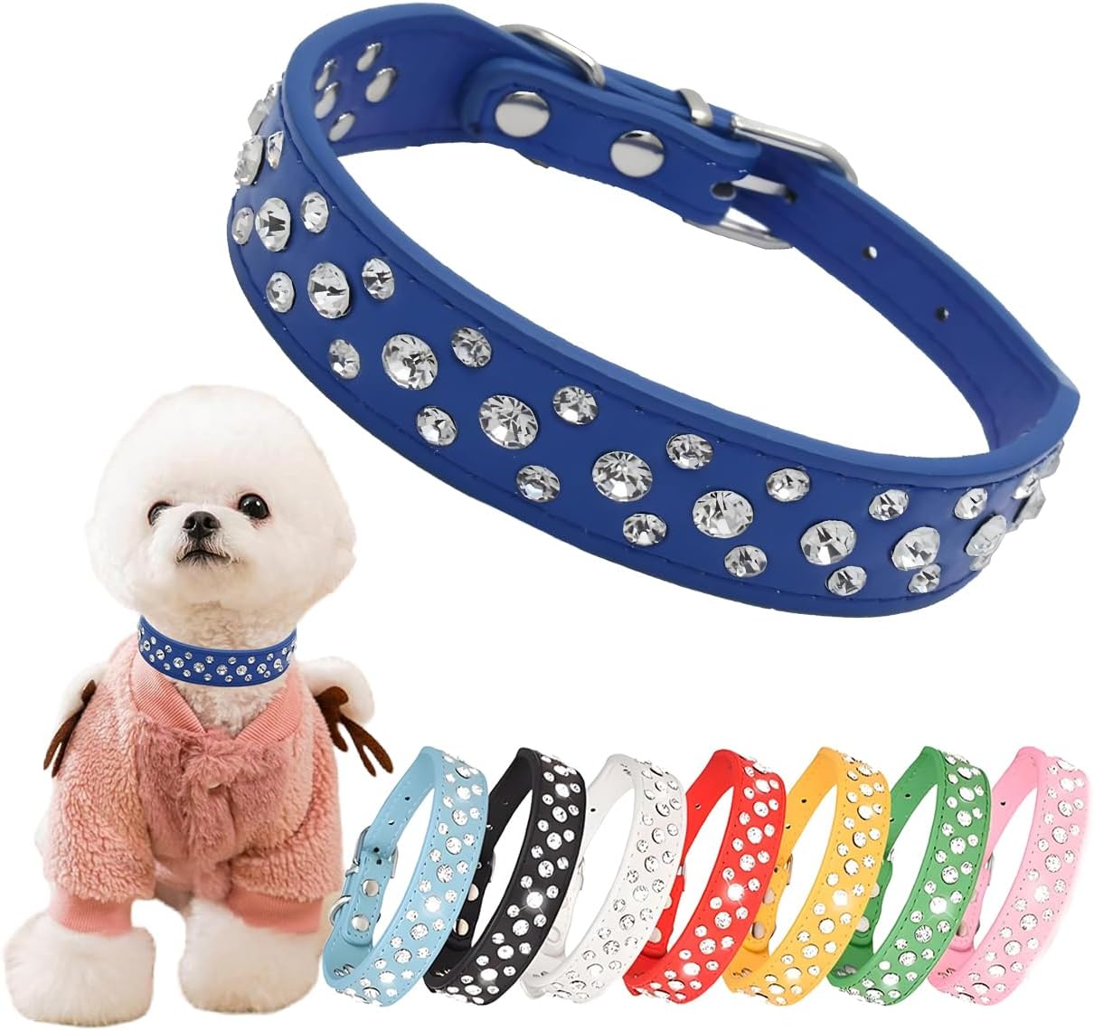 Thumbnail 5 de Rhinestone Dog Collar Black XS