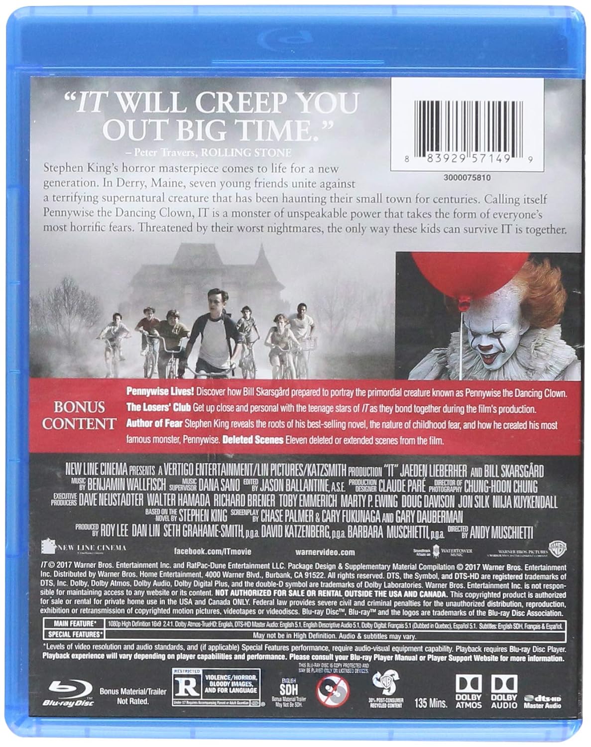 Detalle 2 de It (Blu-ray), Horror Thriller with English, French, Portuguese and Spanish Subtitles