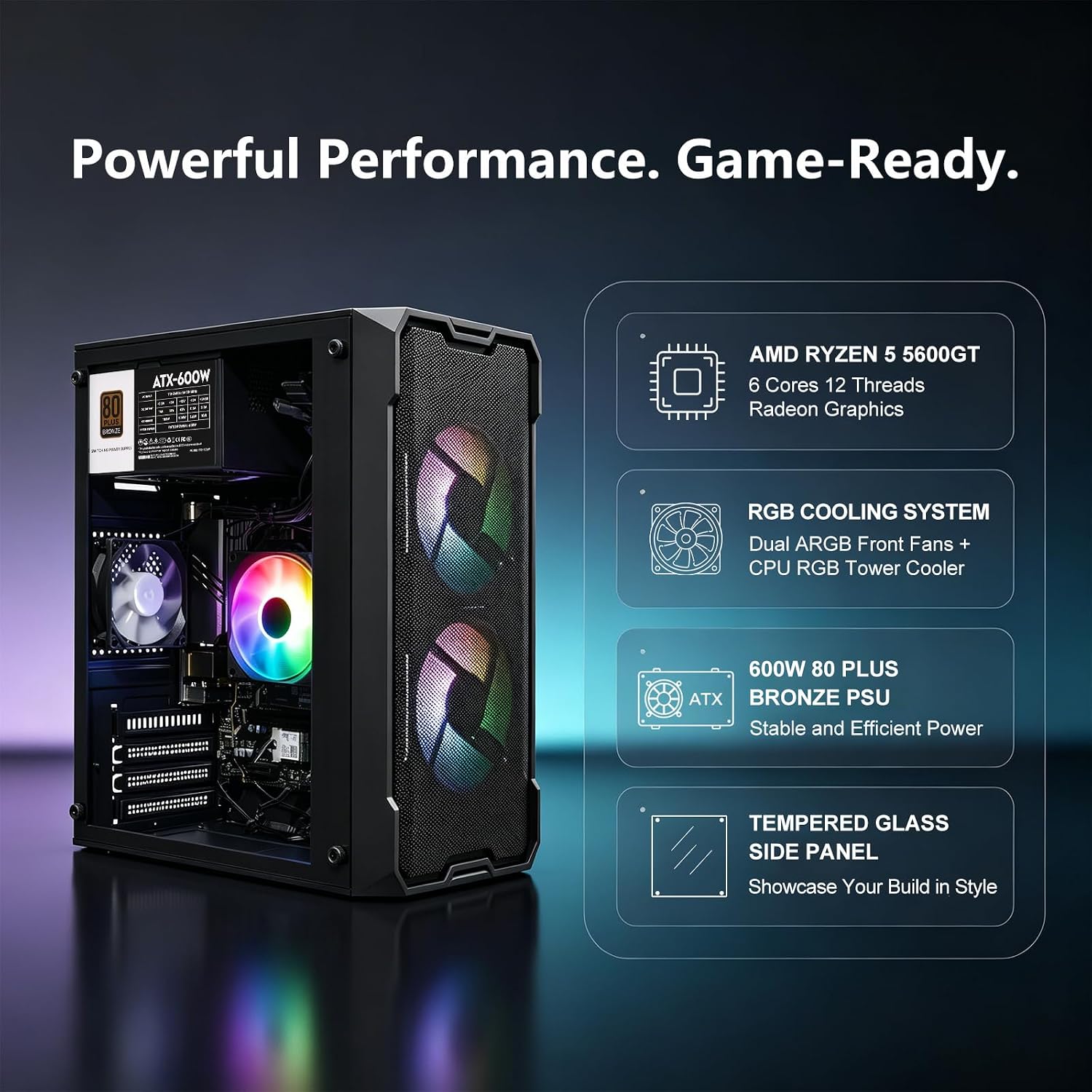 Detalle 2 de Olialia Gaming Desktop with Ryzen 5 5600GT
