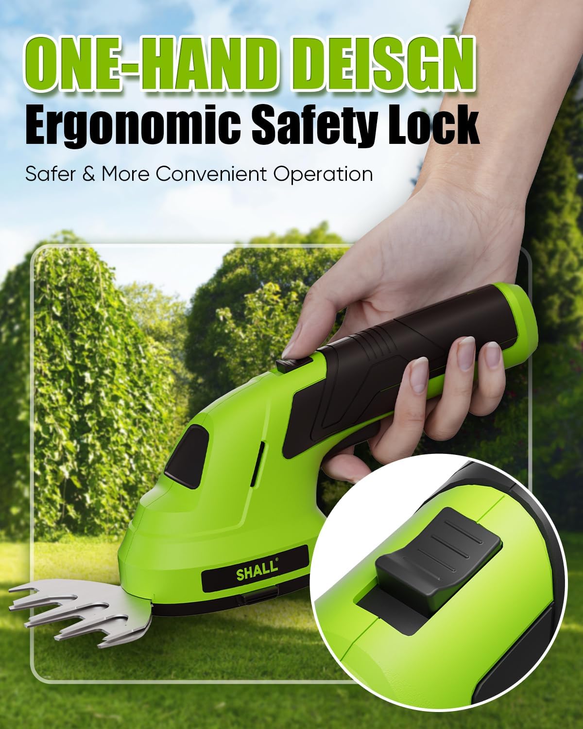 Thumbnail 4 de SHALL Cordless Grass Shears & Hedge Trimmer (7.2V) 2 in 1, 2000mAh battery